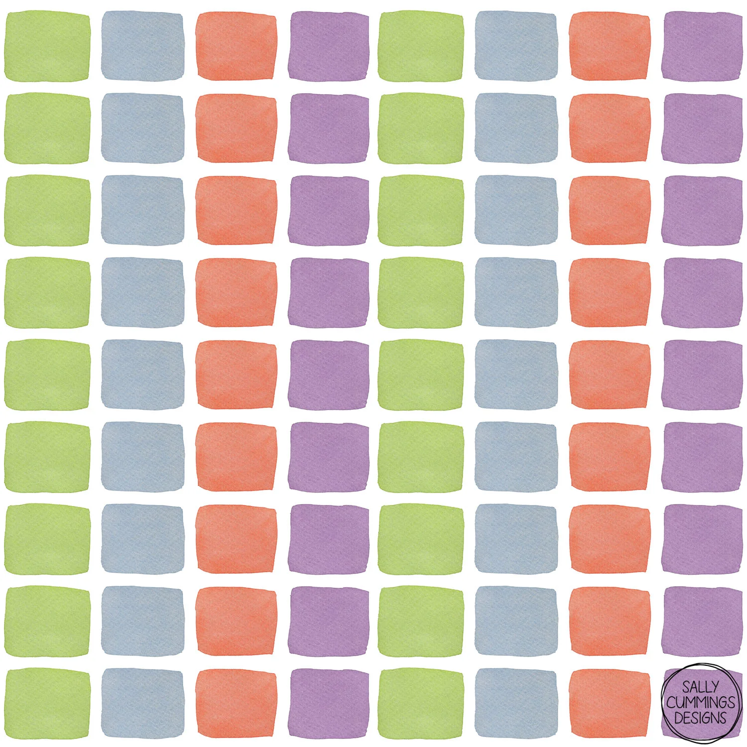 Sally Cummings Designs - Watercolour Blocks Pattern 1