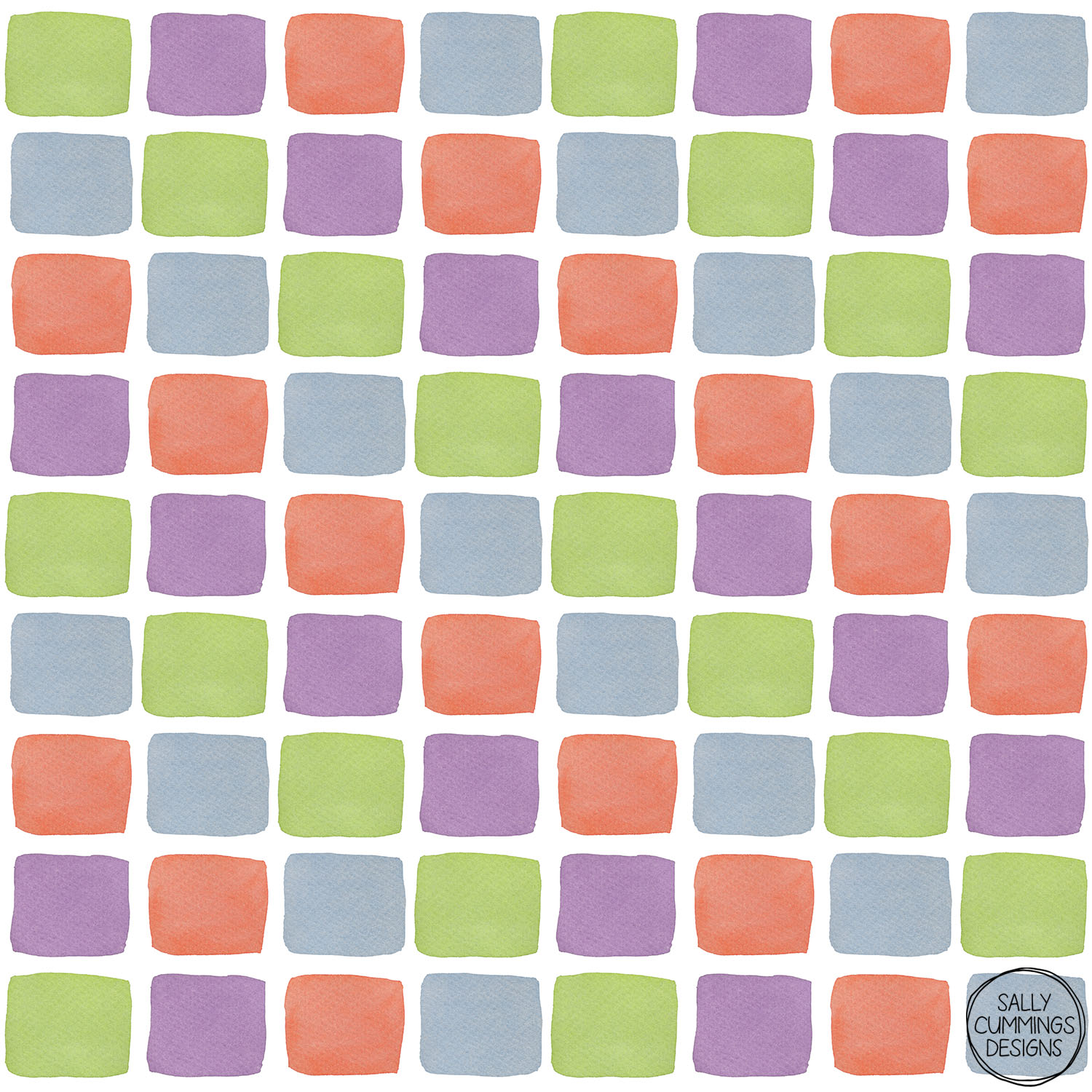 Sally Cummings Designs - Watercolour Blocks Pattern 2