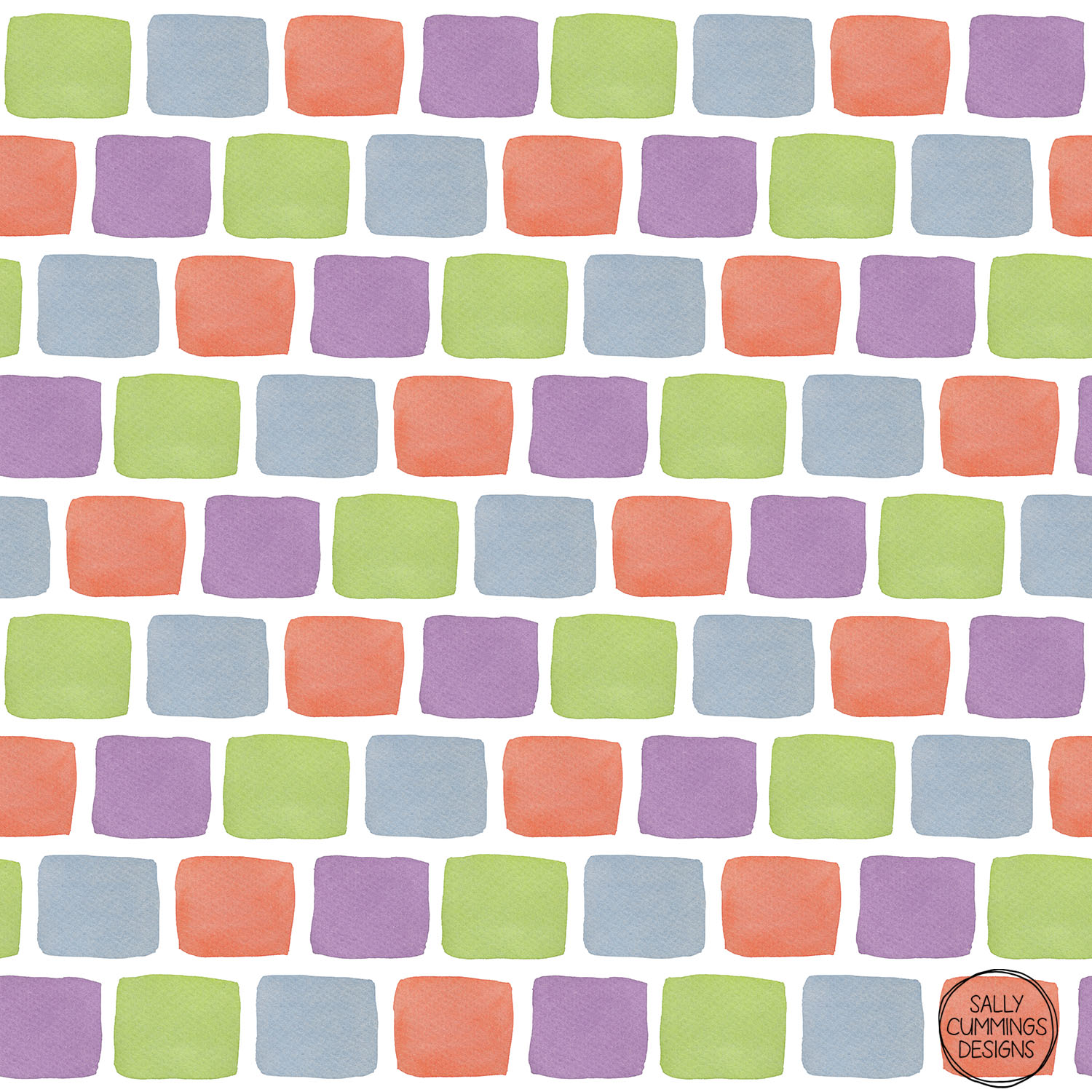 Sally Cummings Designs - Watercolour Blocks Pattern 4