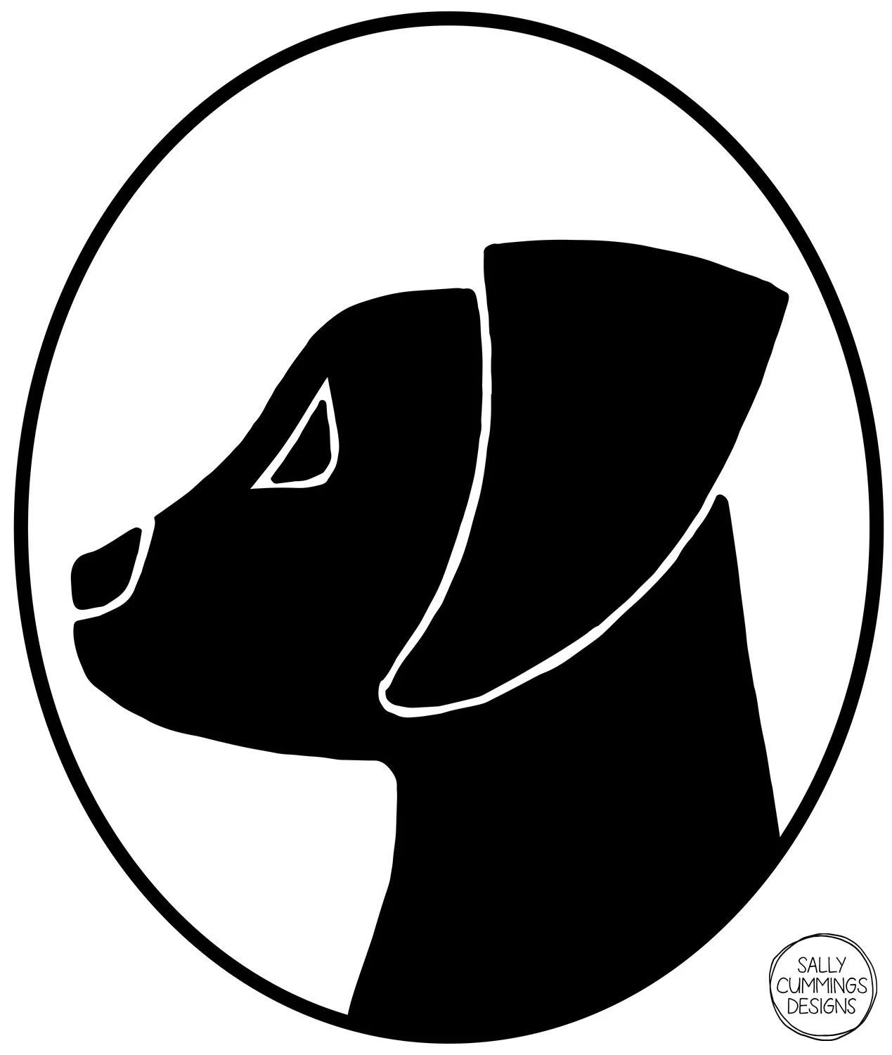 Sally Cummings Designs - Dog Cameo Oval 1 (Labrador Pup)