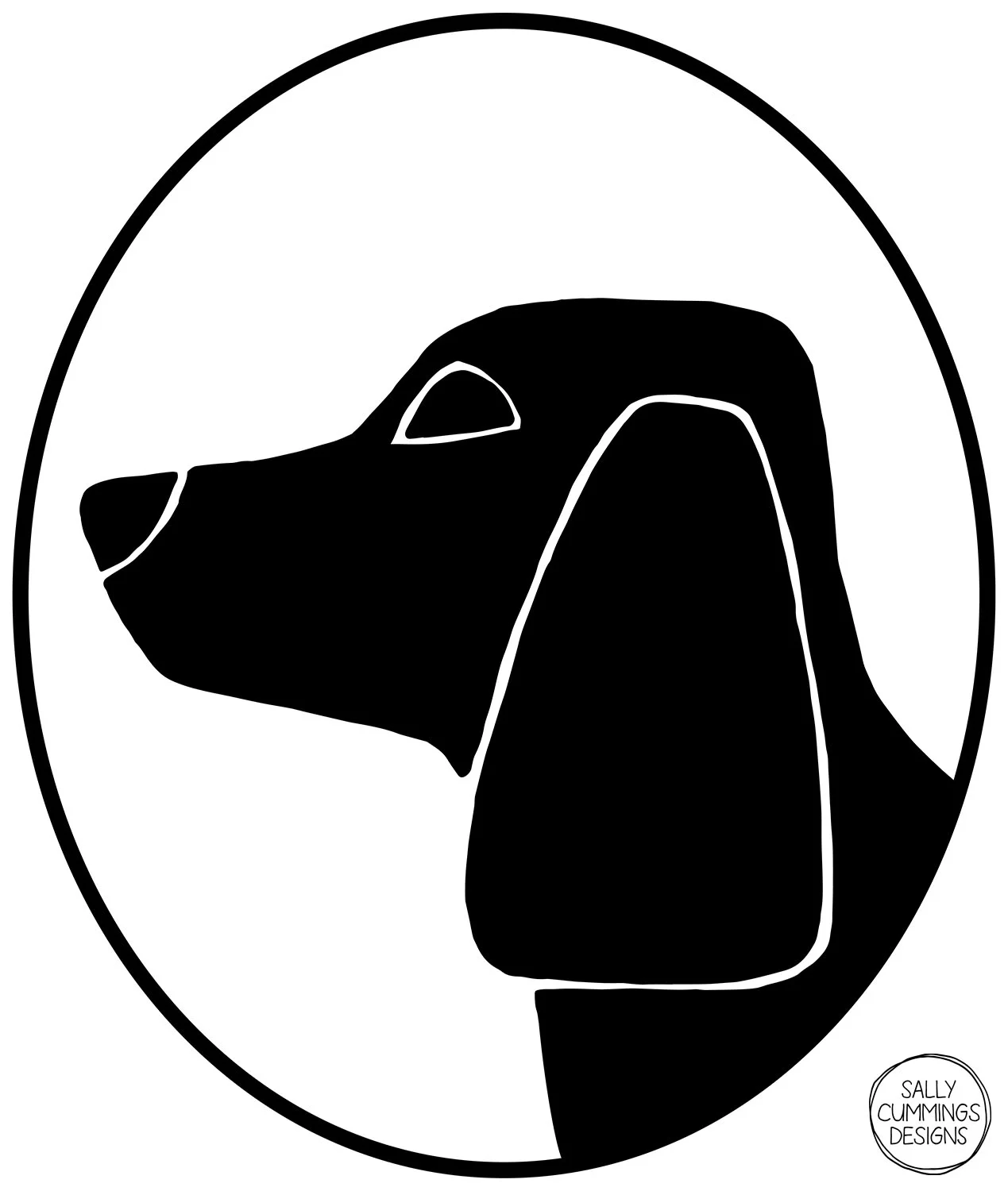 Sally Cummings Designs - Dog Cameo Oval 3 (Beagle)