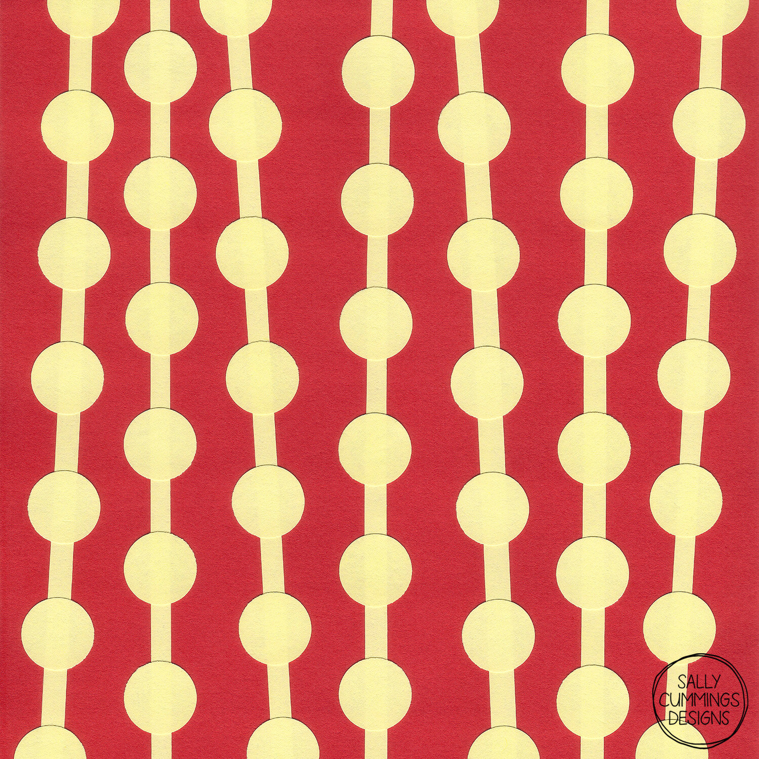 Sally Cummings Designs - Bead Curtain Collage Red and Yellow