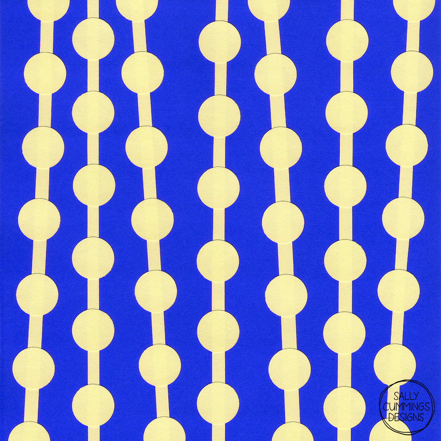 Sally Cummings Designs - Bead Curtain Collage Blue and Yellow