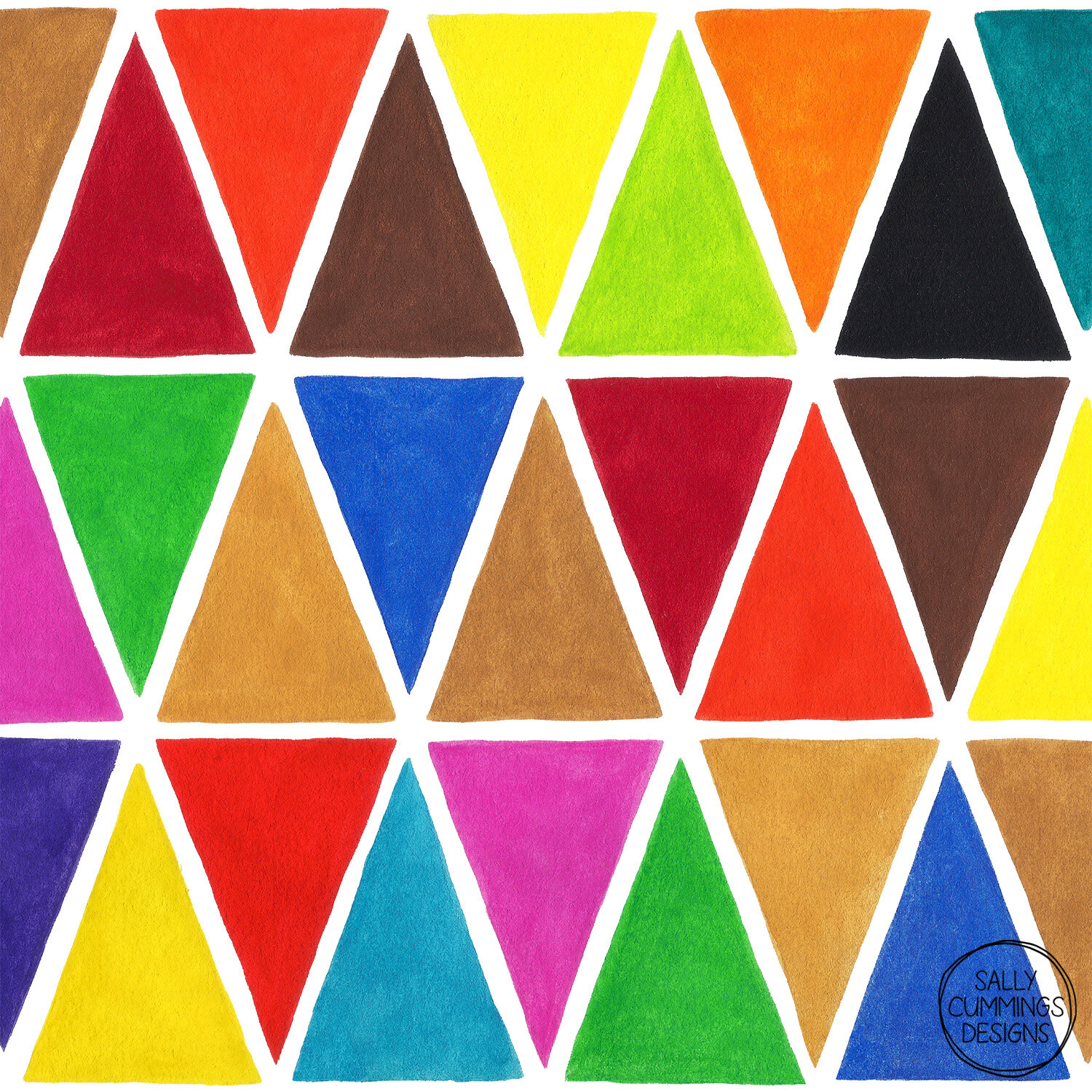 Sally Cummings Designs - Multicoloured Harlequin Triangles