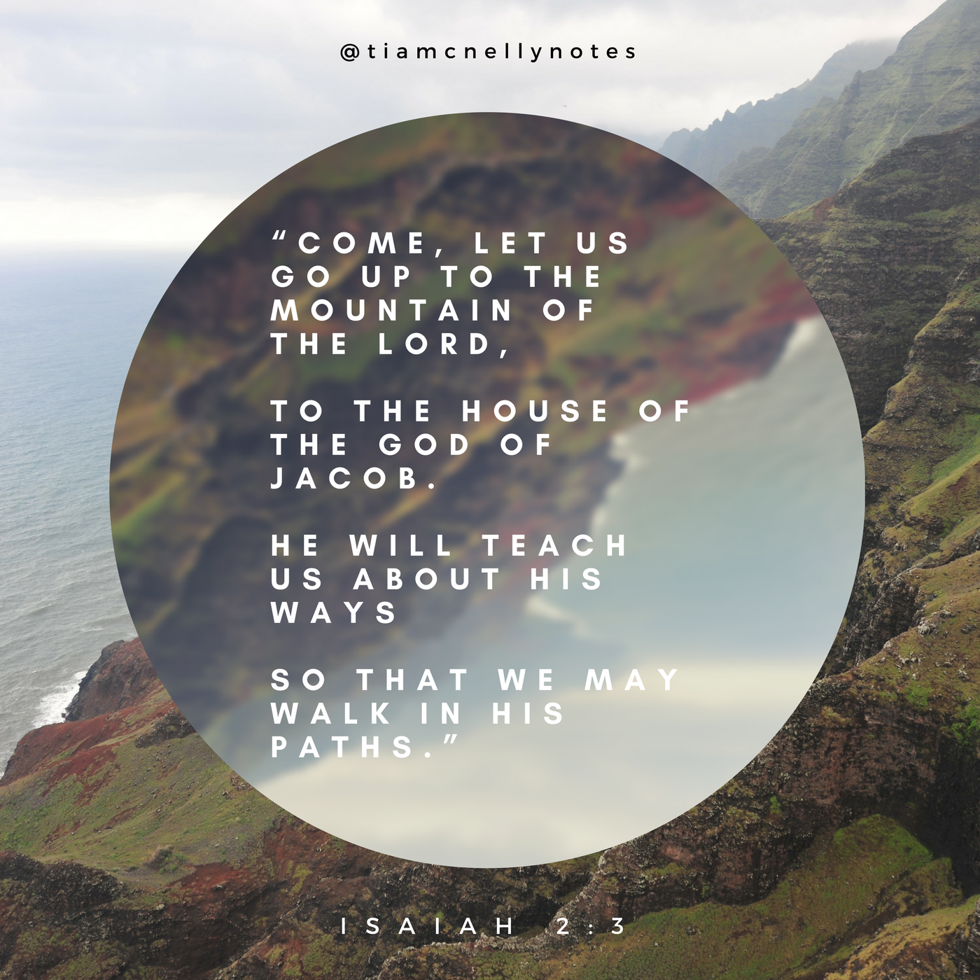 “Come, let us go up to the mountain of the Lord,to the house of the God of Jacob.He will teach us about his waysso that we may walk in his paths.”.png