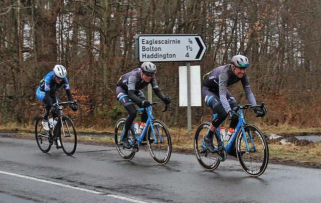 The 3 man break with John and Will 'Ronnie' Corbett driving the pace.
