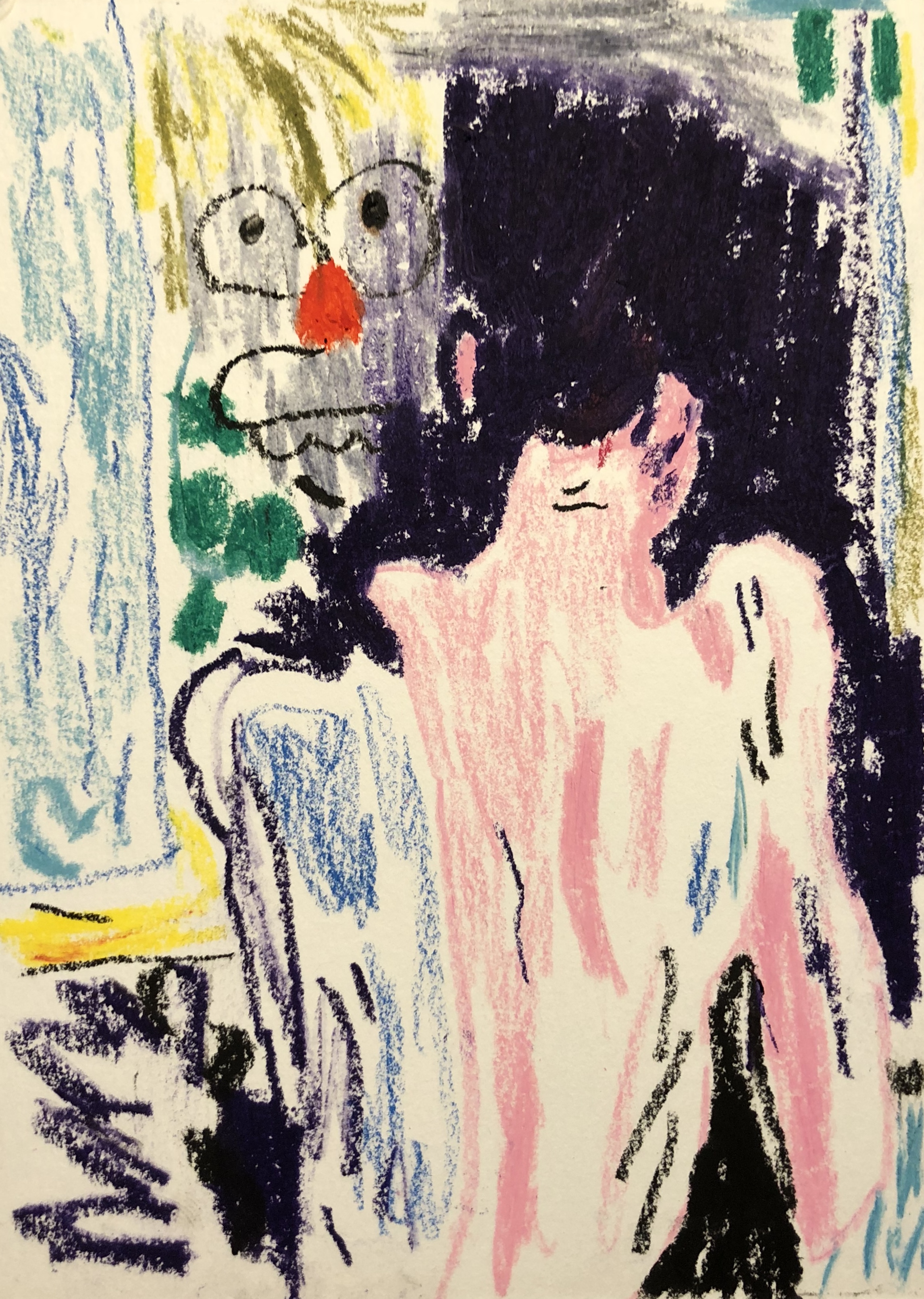 Bare Back, Blue Legs