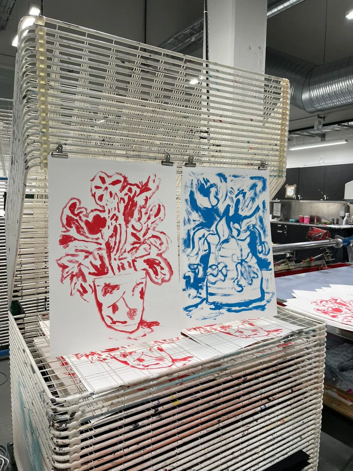Screen prints in the night