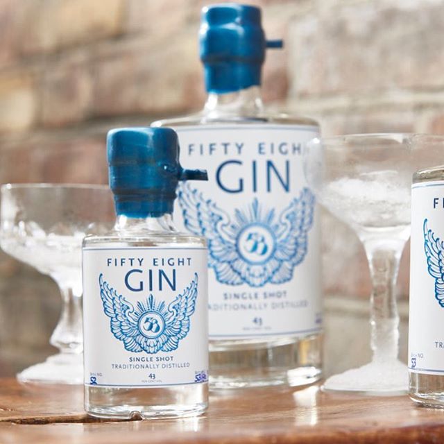 A fresh picture of @58gin with the logo we designed. #gin #58gin #logo #graphic #wings #design #designlondon #drinklabels #angel #angellondon
