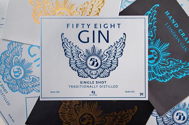 Handcrafted  #gin #58gin #logo #graphic #wings #design #designlondon#drinklabels #london #uk #angel #angellondon