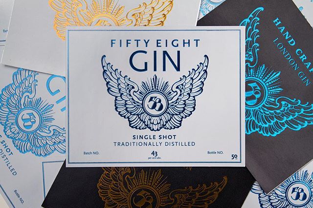 Handcrafted #gin #58gin #logo #graphic #wings #design #designlondon#drinklabels #london #uk #angel #angellondon