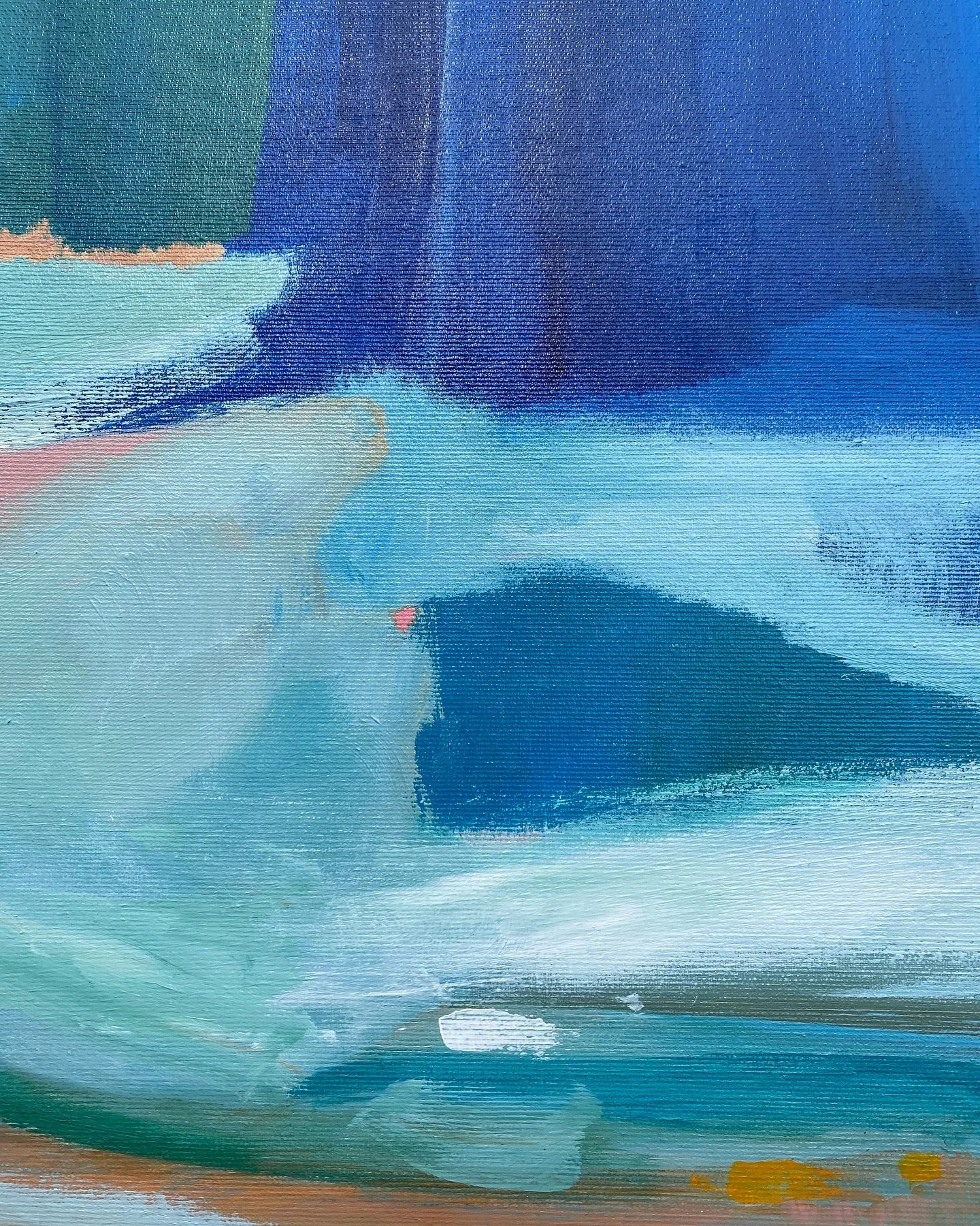 Zoom on new piece - Waterfall. 
Where oh where do our inclinations to make reside? 
.
.
#themakingmystery #iloveblue #abstractlandscapeartist #artkellyallison