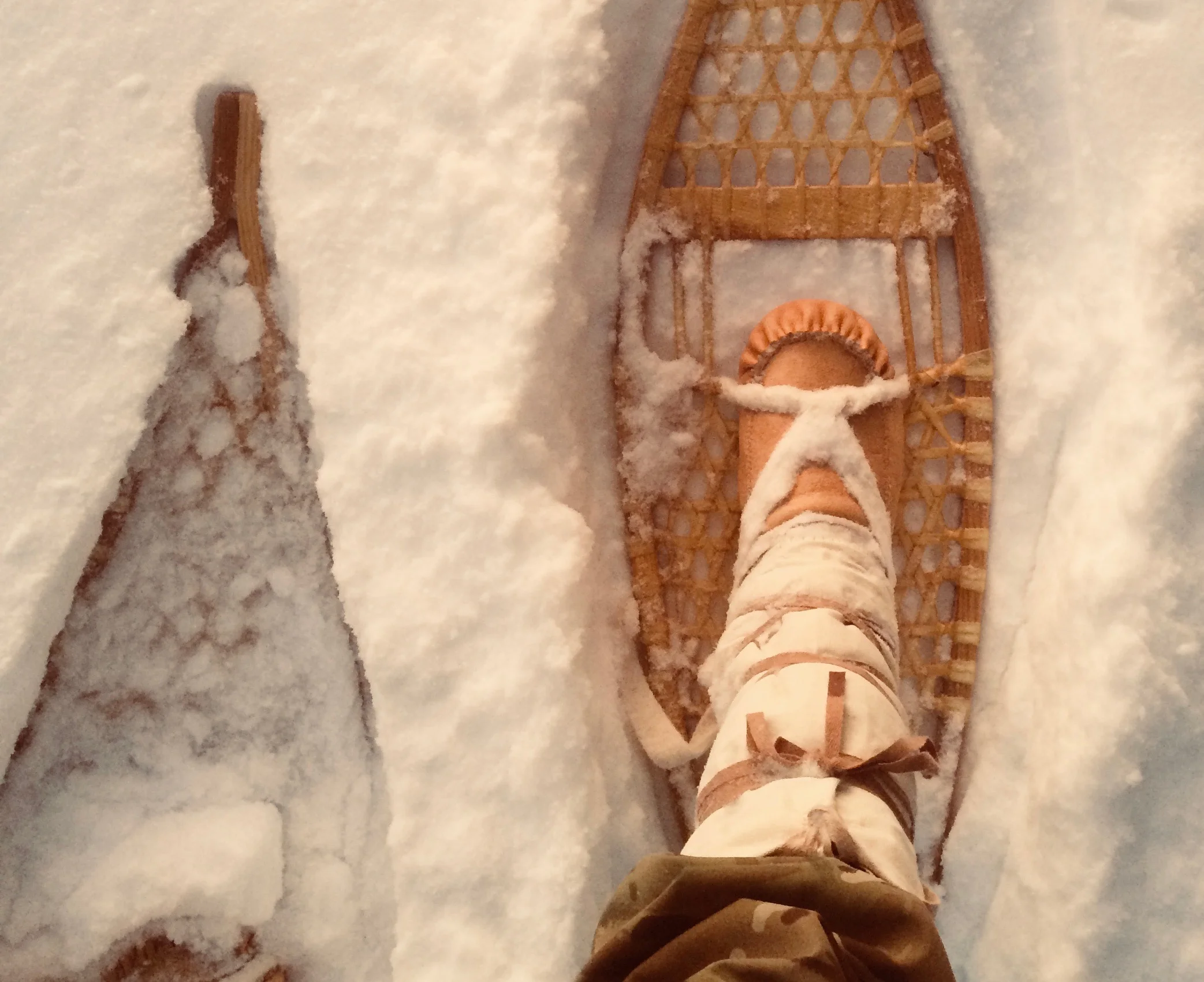 Snowshoe and mukluk on the move.jpg