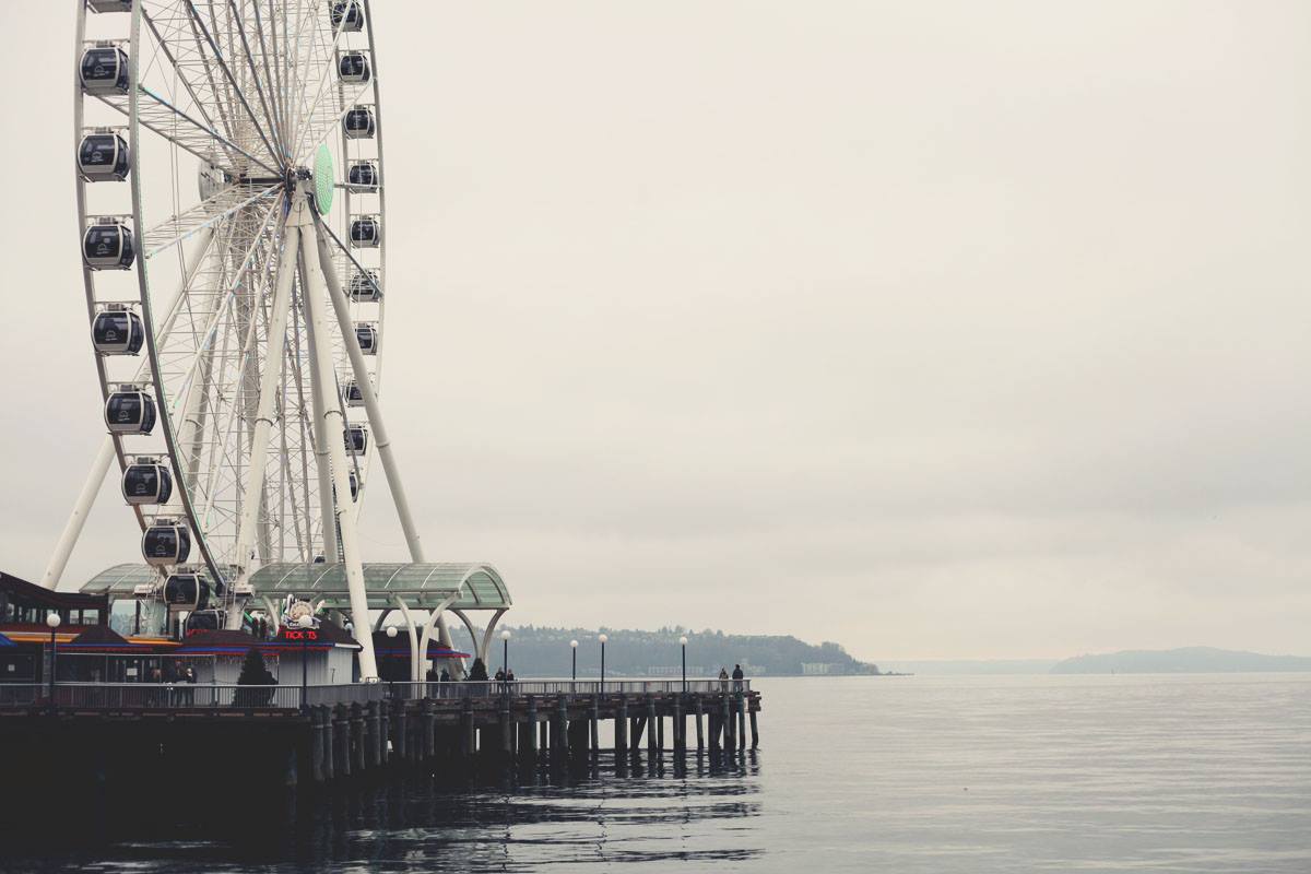 The Great Wheel on the Seattle waterfront, offering incredible panoramic views of the entire city.