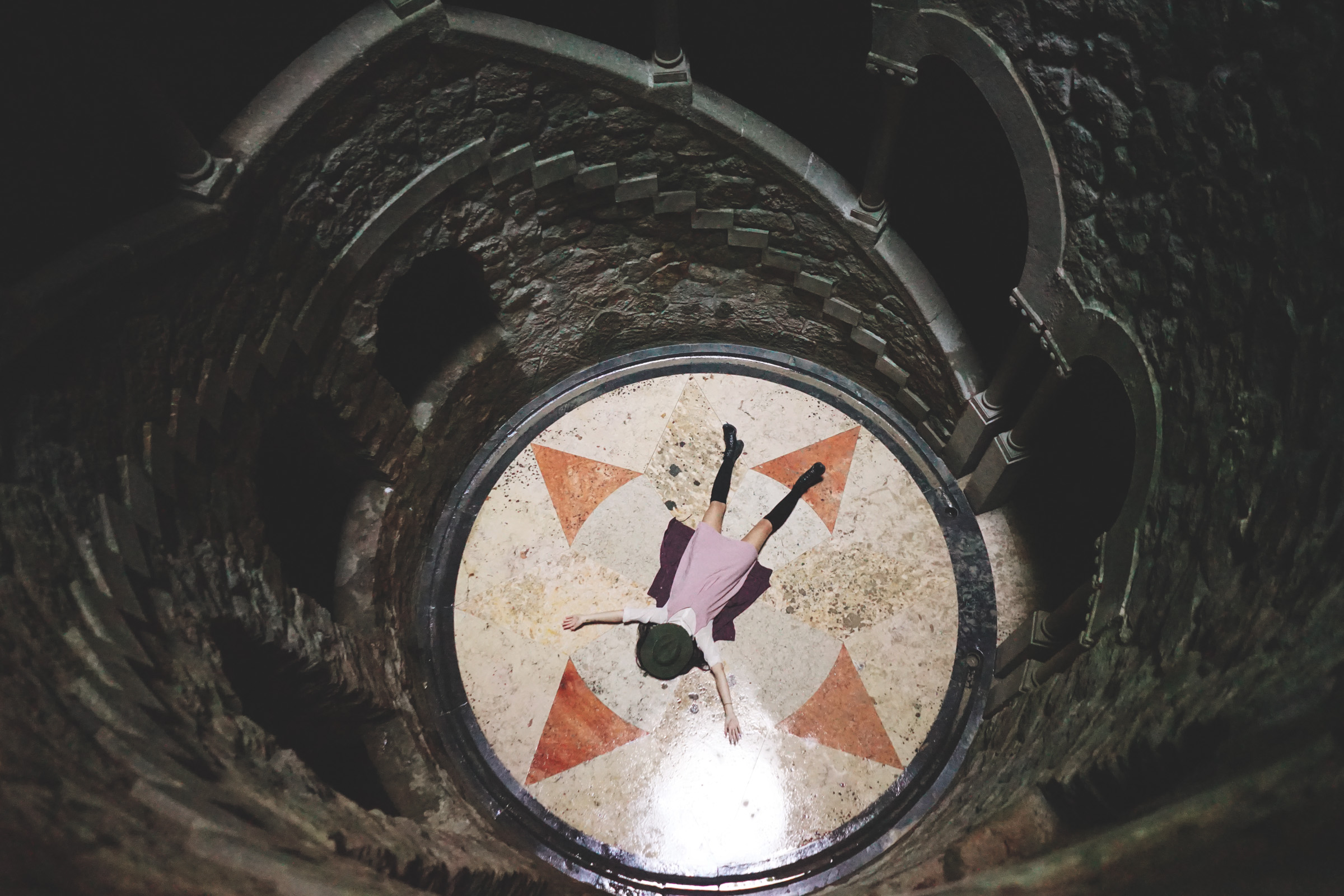 Having our own weird ceremony at the bottom of the Initiation well. Da Vinci Code vibes, anyone?