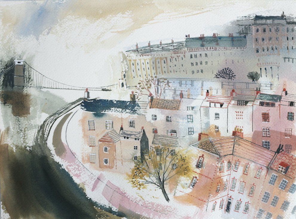 * AUTUMN MORNING VIEW OF CLIFTON  sold via portside 23 x 31 gouache stretched paper  P copy 2.JPG