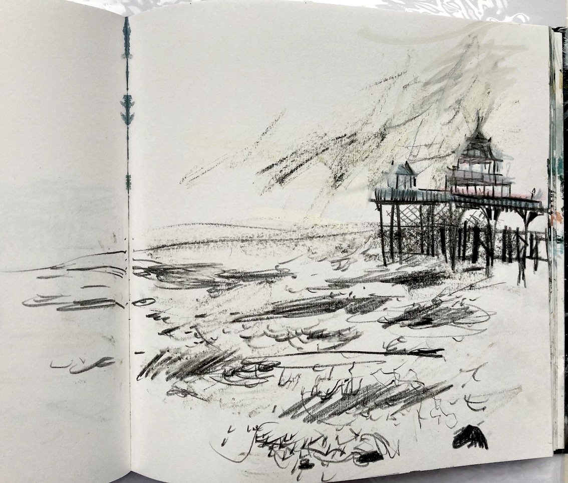 Sketching at Clevedon Pier