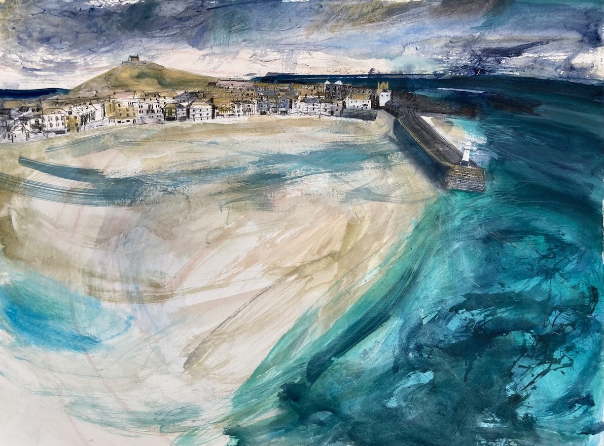 *BRIGHT WINDSWEPT DAY ST IVES 56 X 76 CMS OIL ON 600 GSM PAPER copy.jpg