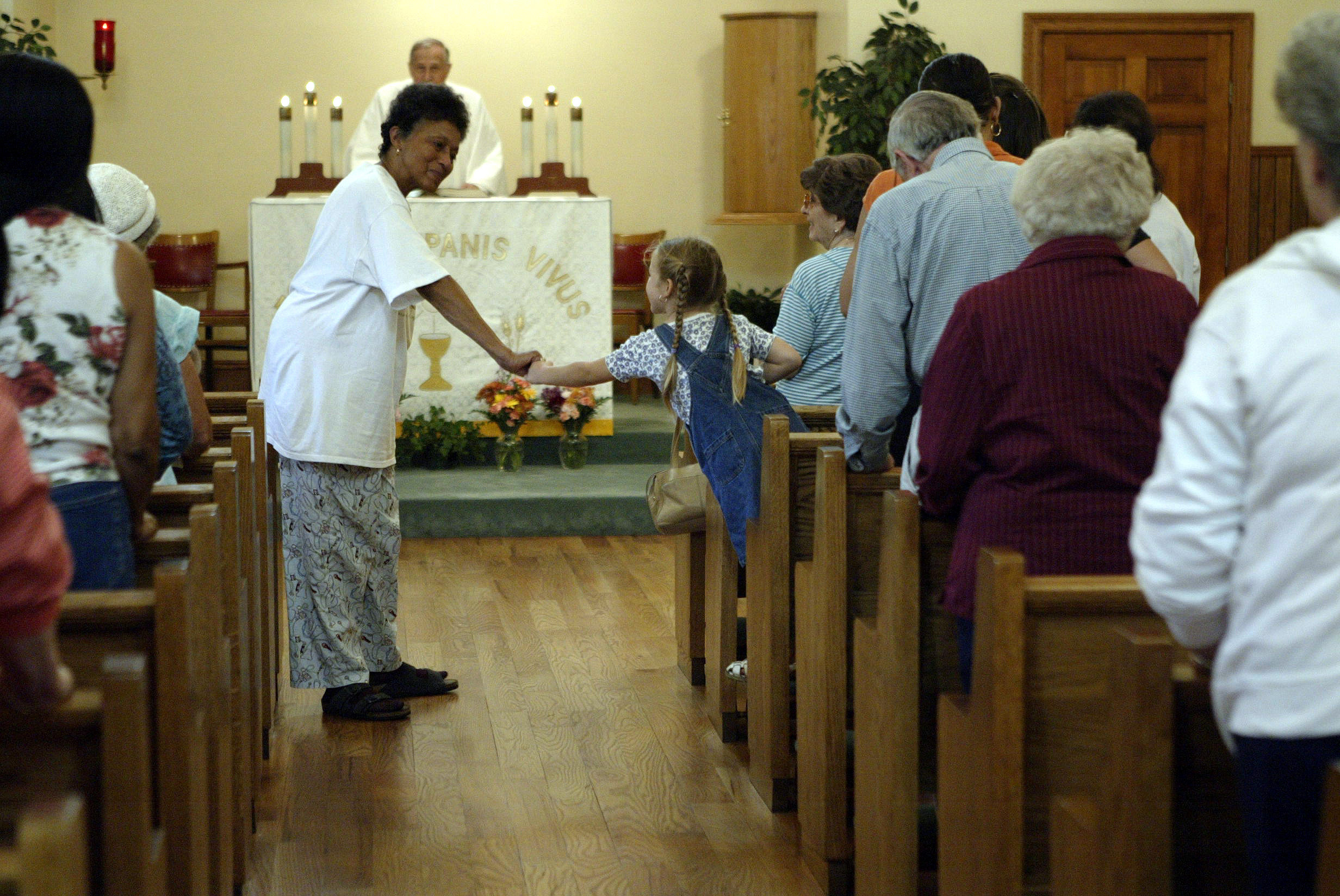  Parishioners gather for mass at a catholic church in  Middletown N, Y. &nbsp; 