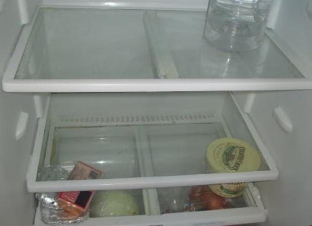 The Fridge When It's Empty That’s the fridge when it’s empty. That’s at the ending of the month, when it was a little empty, but we didn’t have to go to a church to get food or anything like that. Like we weren’t at the point of starving. - Christie I.