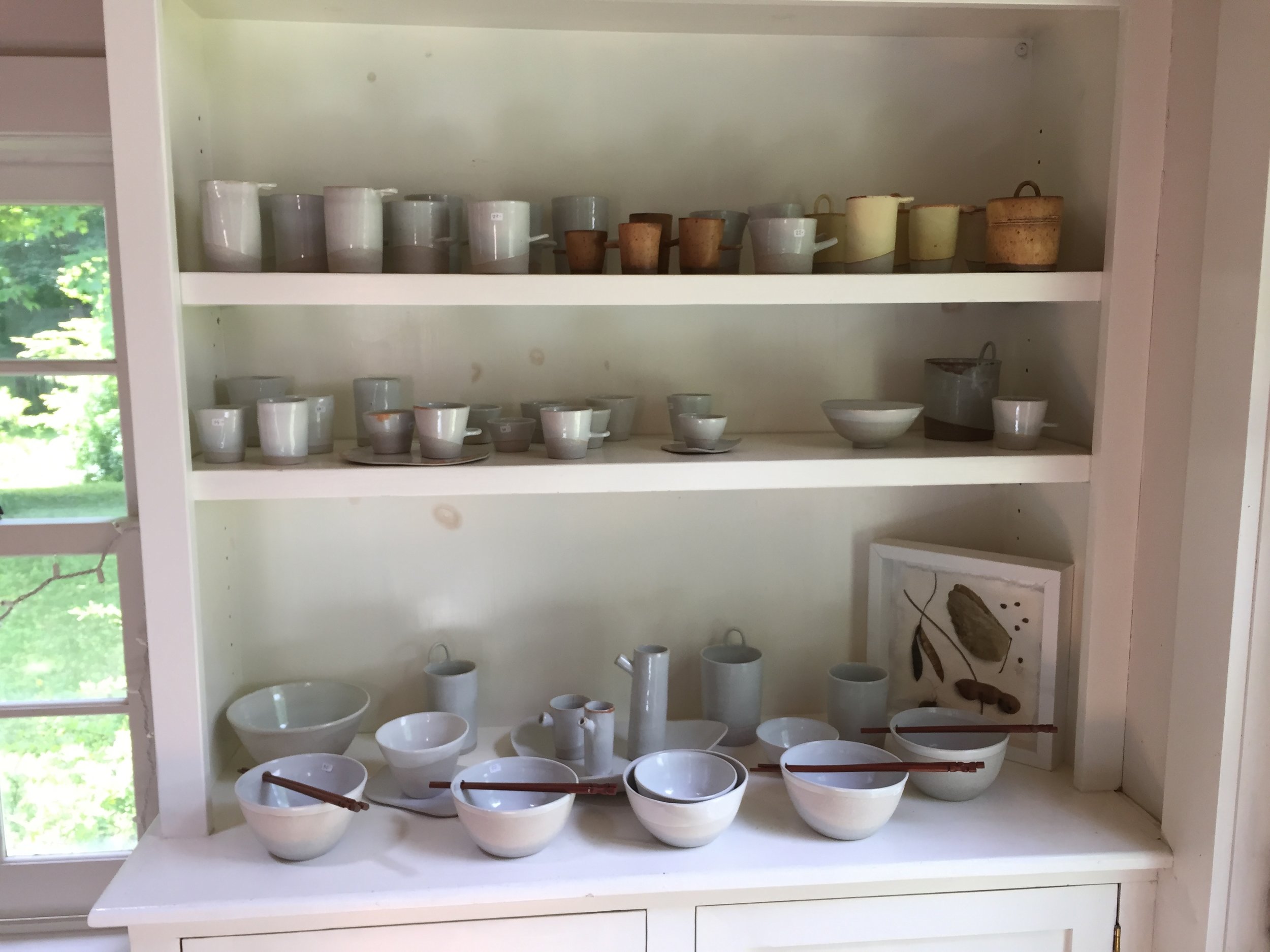 Carol's pottery on display and for sale