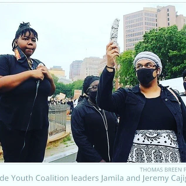 Listen in today 1pm or anytime after by podcast - Youth Leaders Jeremy Cajigas and Jamila Washington from @citywide.youth coalition on leading protests for Black Liberation, Abolition of Police, freedom and resistance through Bomba music and dance...