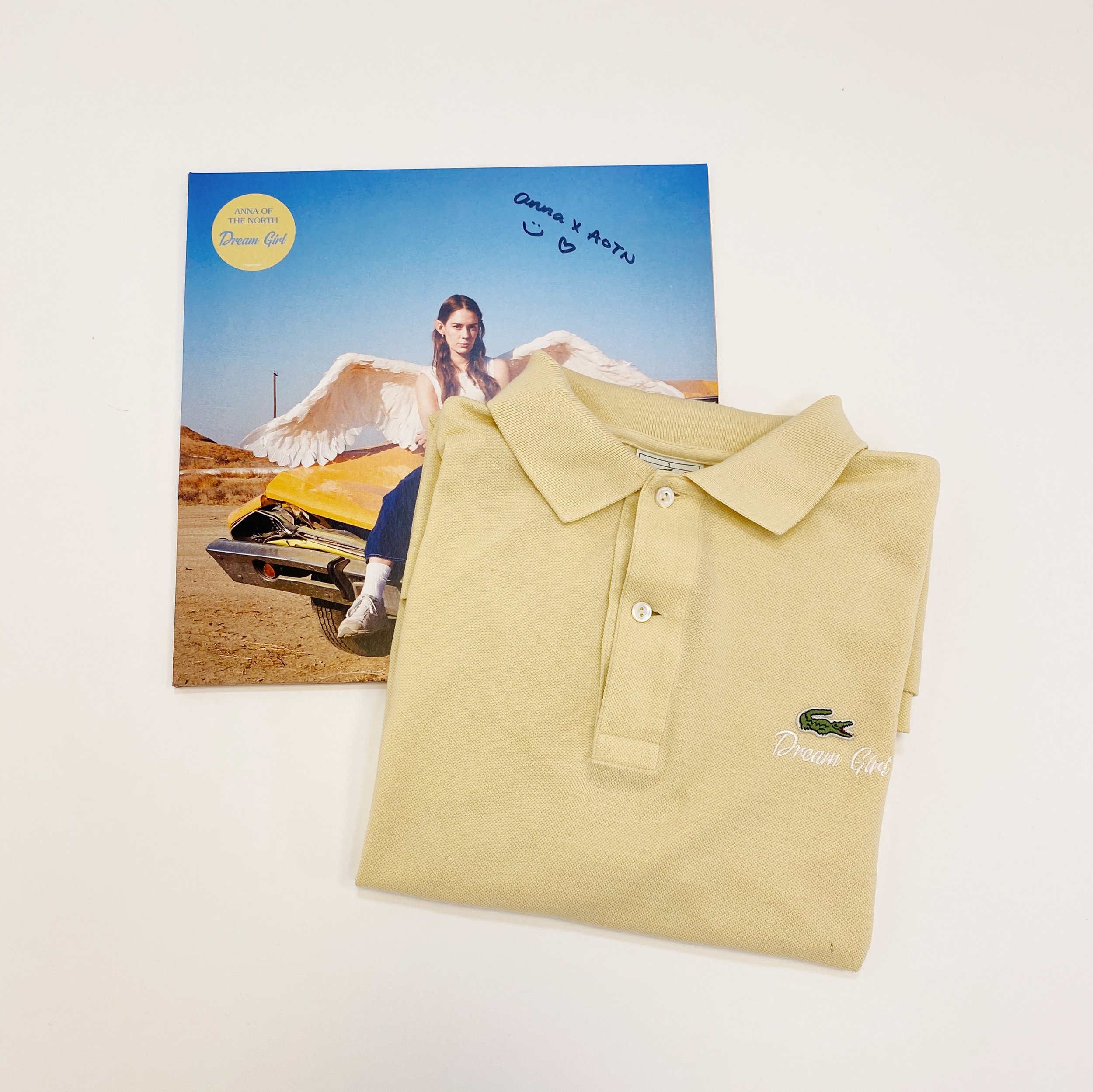 Yellow Lacoste Piqué Polo Shirt + Signed Vinyl