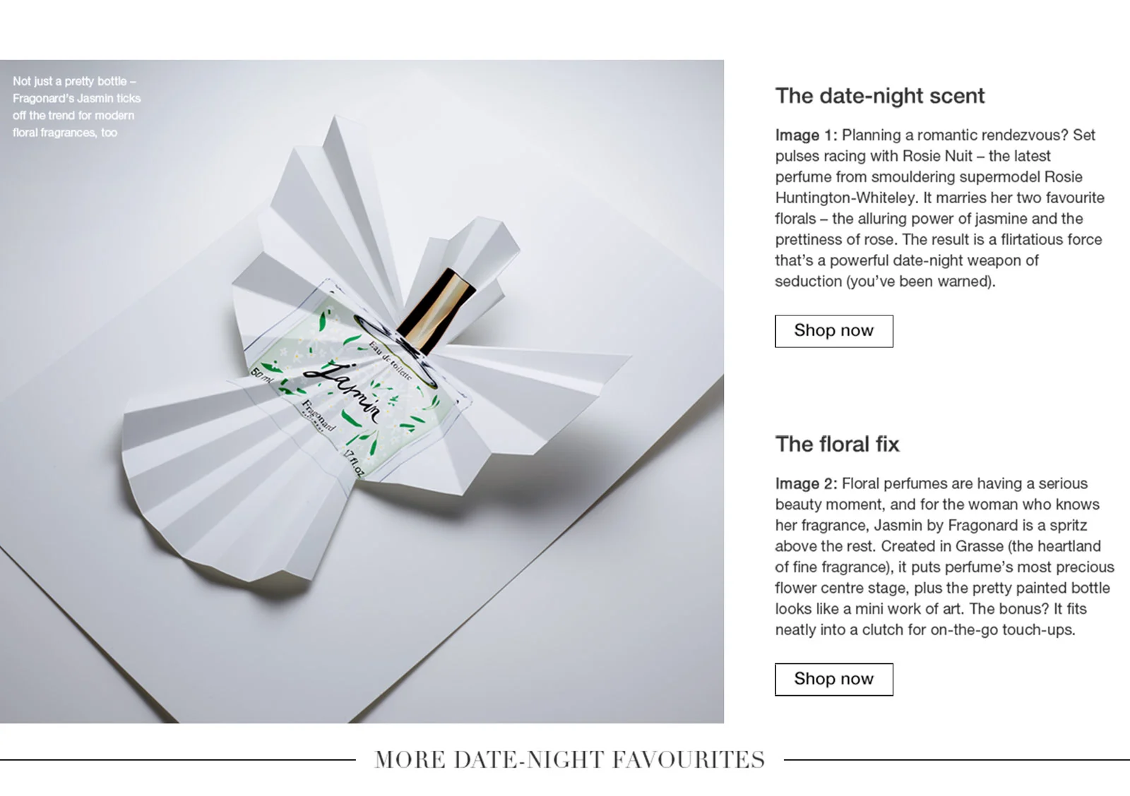 Marks and Spencer Fragrance digital editorial
