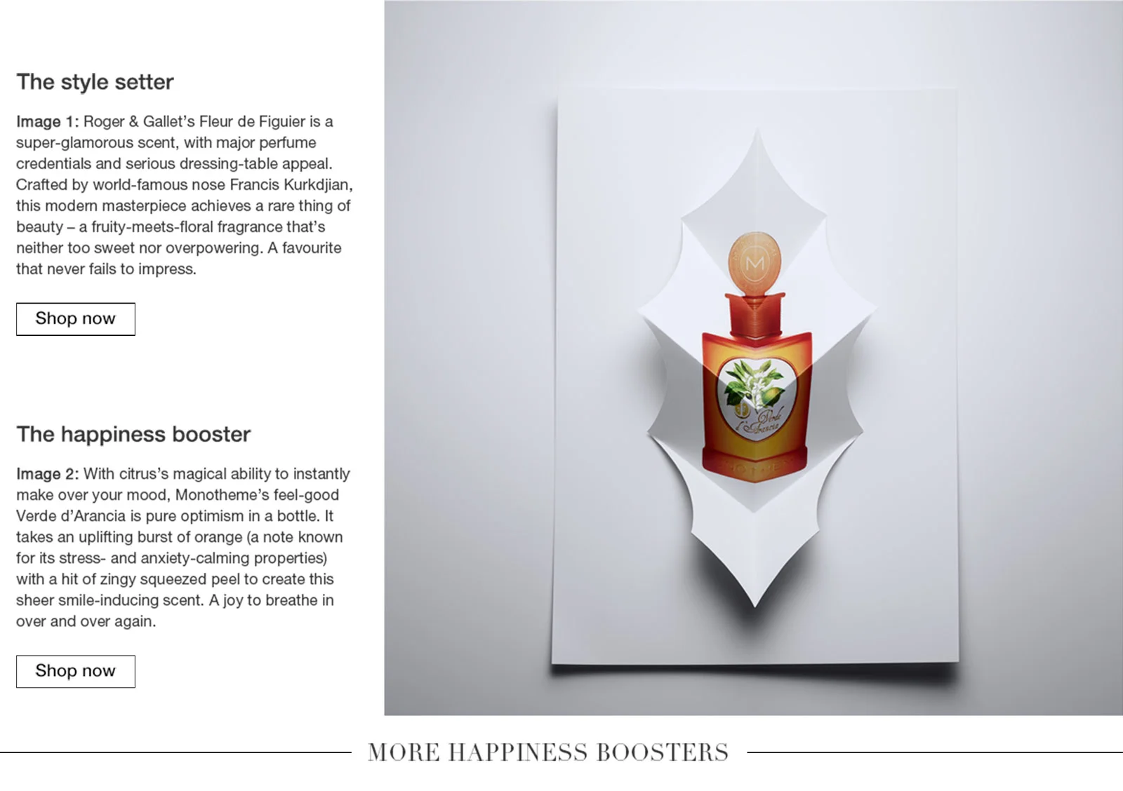 Marks and Spencer Fragrance digital editorial