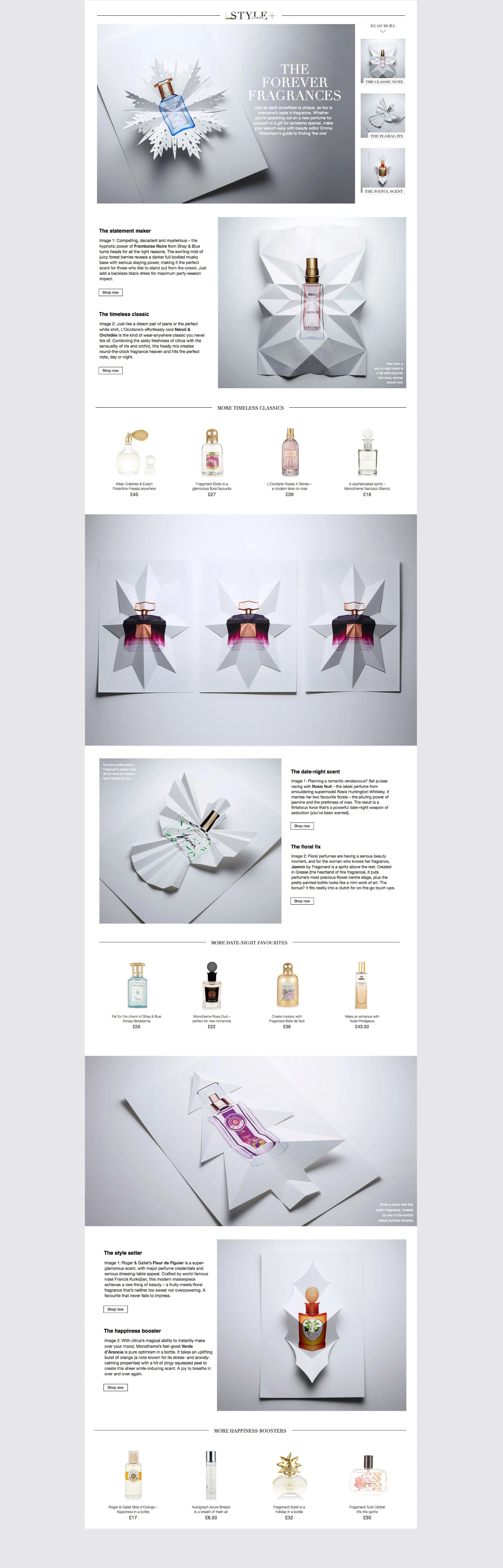 Marks and Spencer Fragrance digital editorial