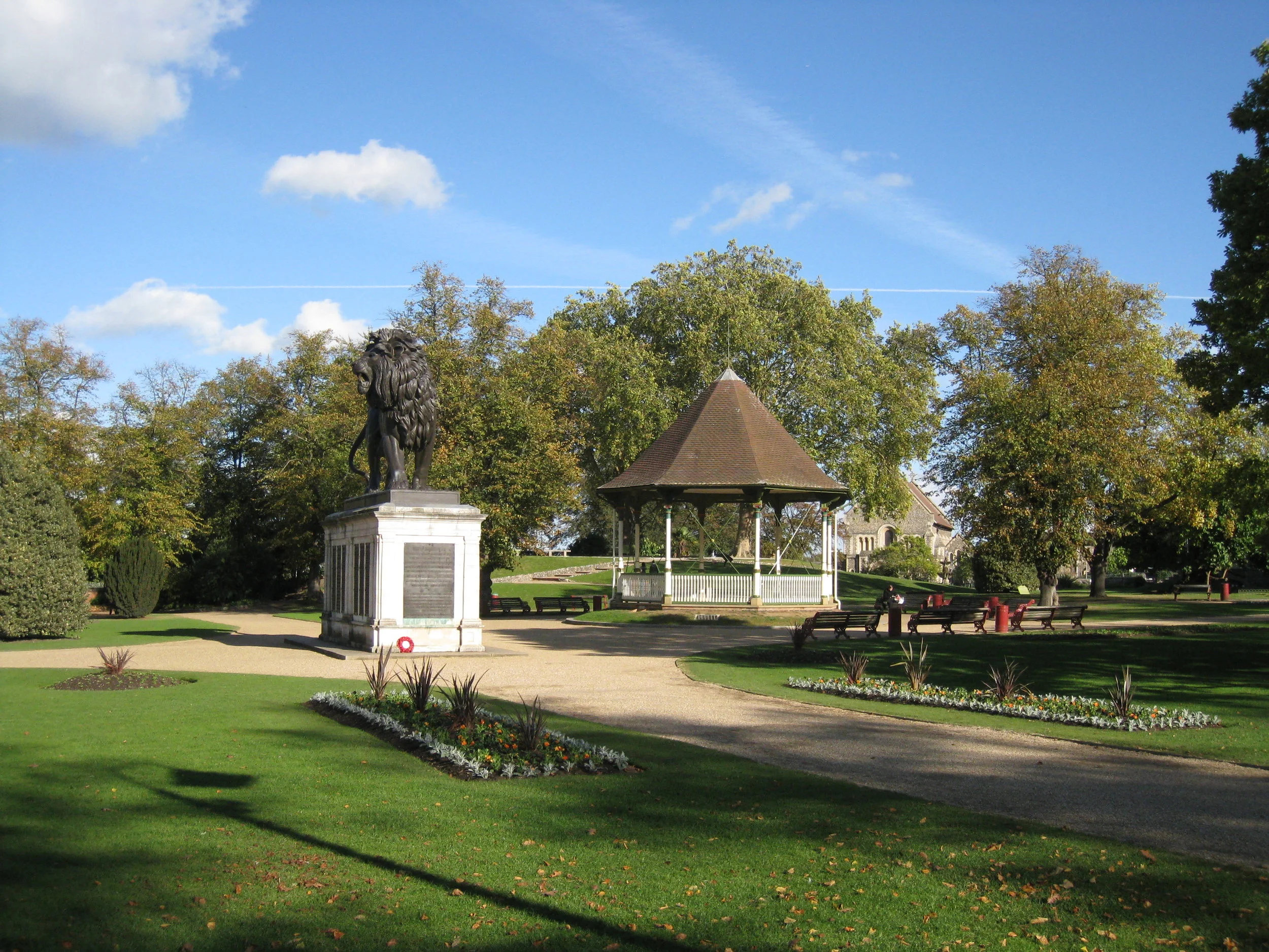  Reading--The Lion commemorating the Afgan War (in the 1800's) in Forbury Park 