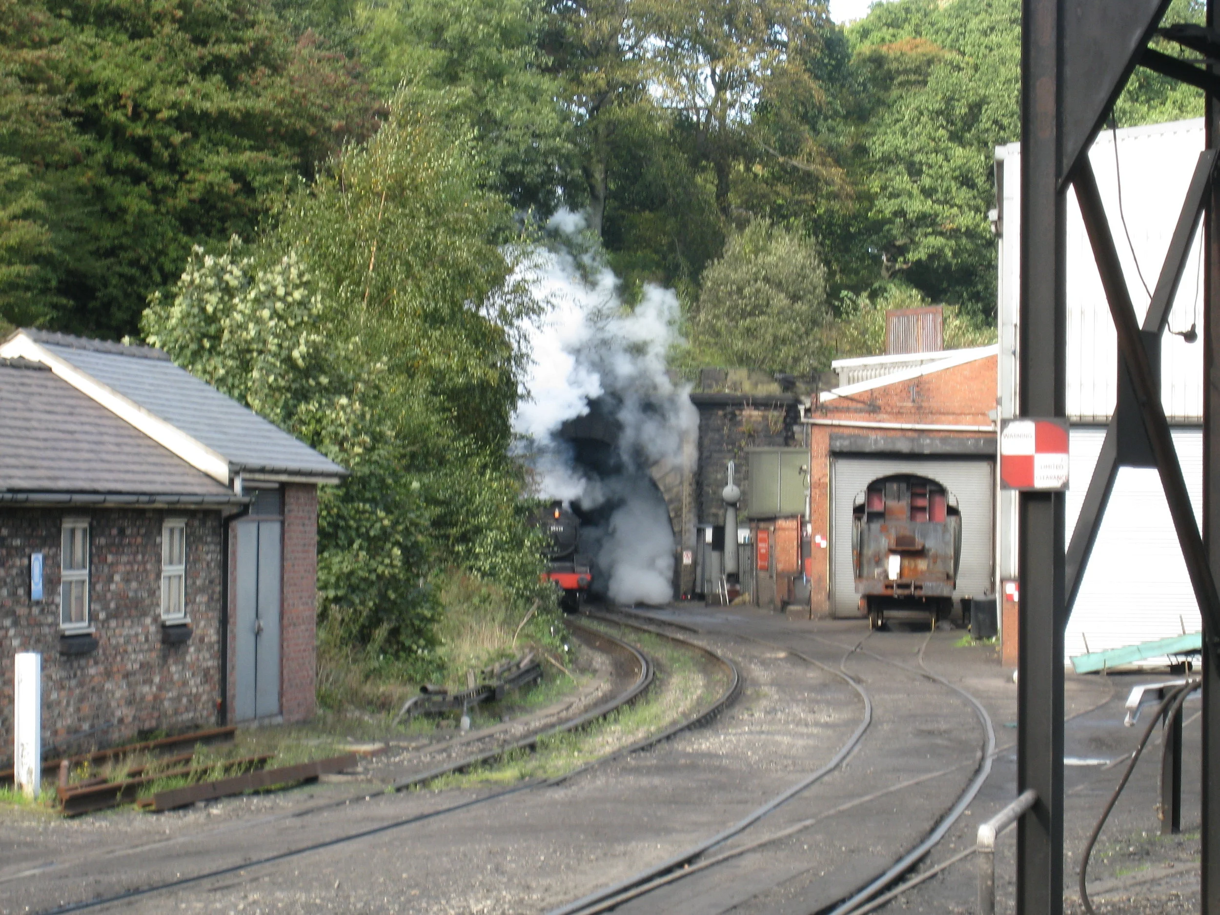  Grosmont--Steam train exiting tunnel 