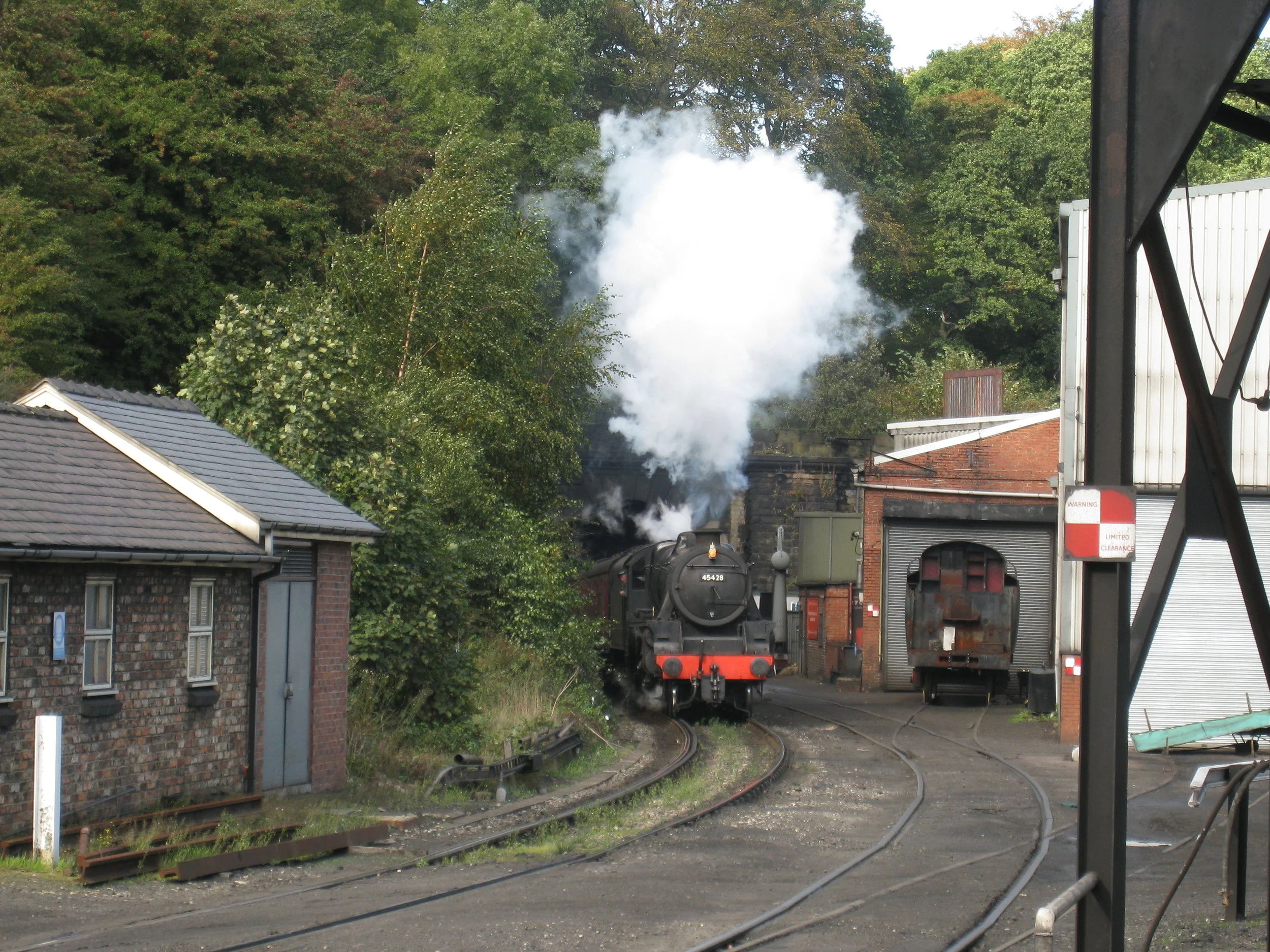  Grosmont--Steam train exiting tunnel 