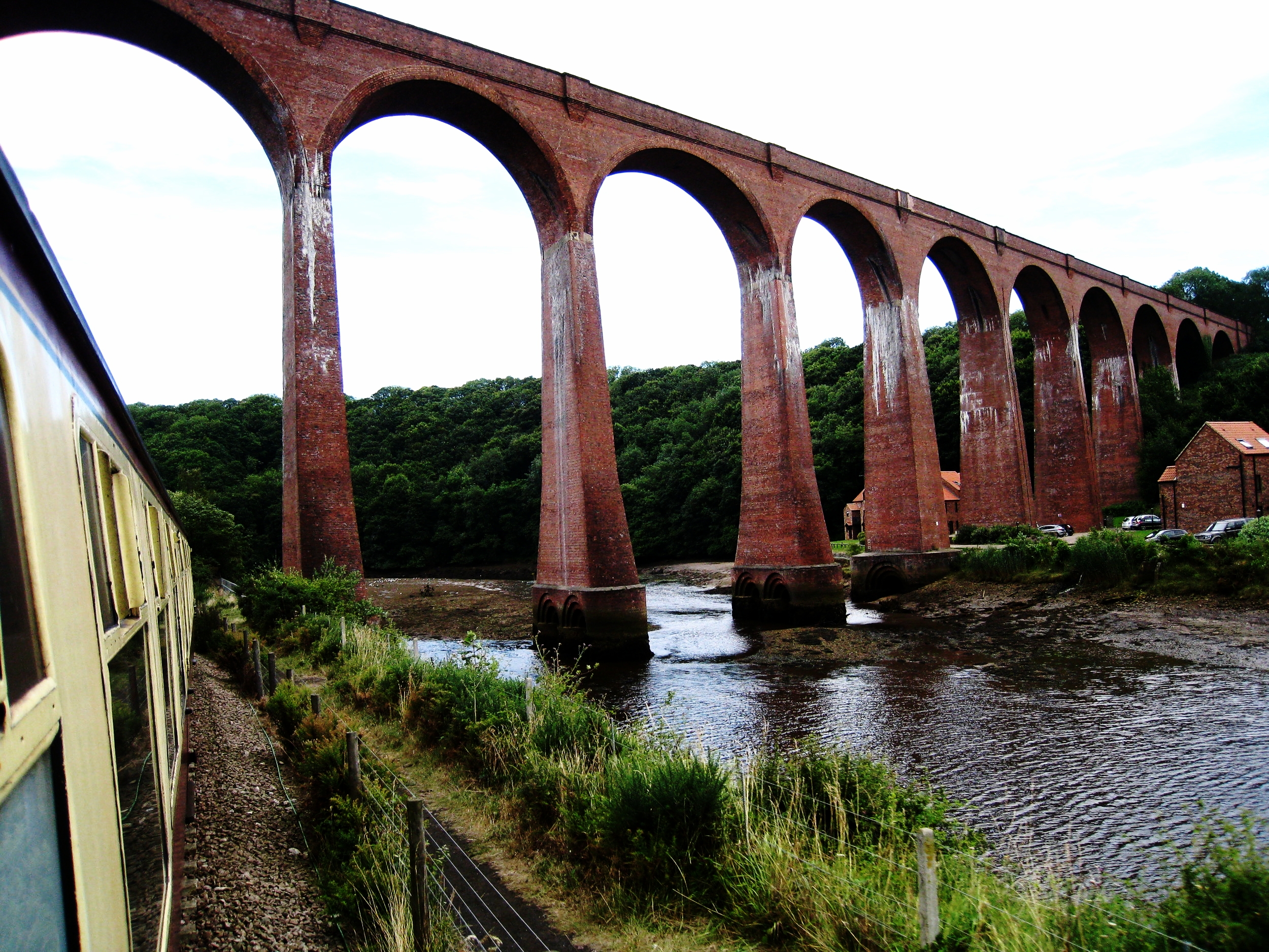  North Yorkshire Moors Railway--The Eric Treacy Locomotive--Whitby Old Rail Bridge over the River Esk 