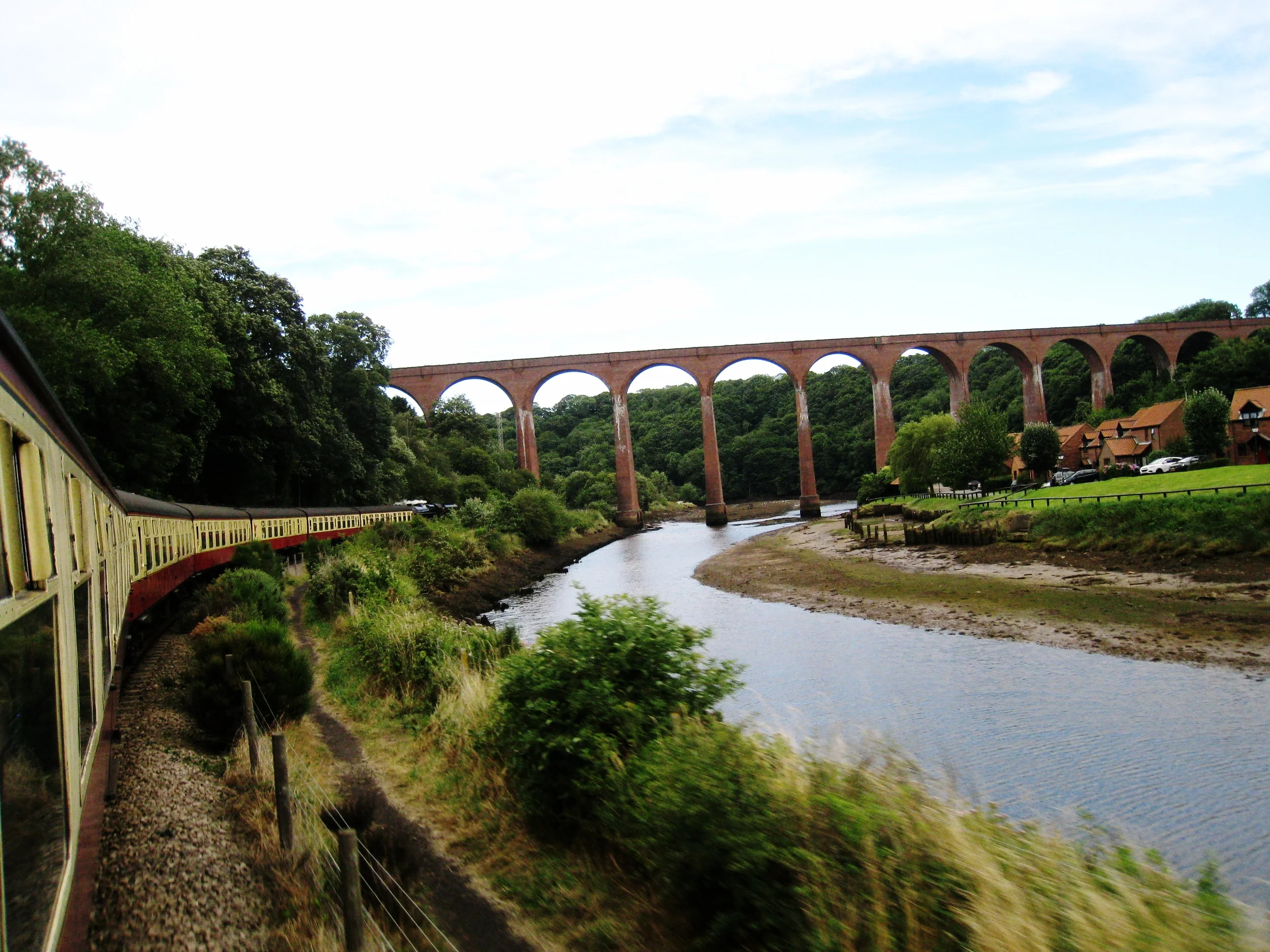  North Yorkshire Moors Railway--The Eric Treacy Locomotive--Whitby Old Rail Bridge over the Esk 