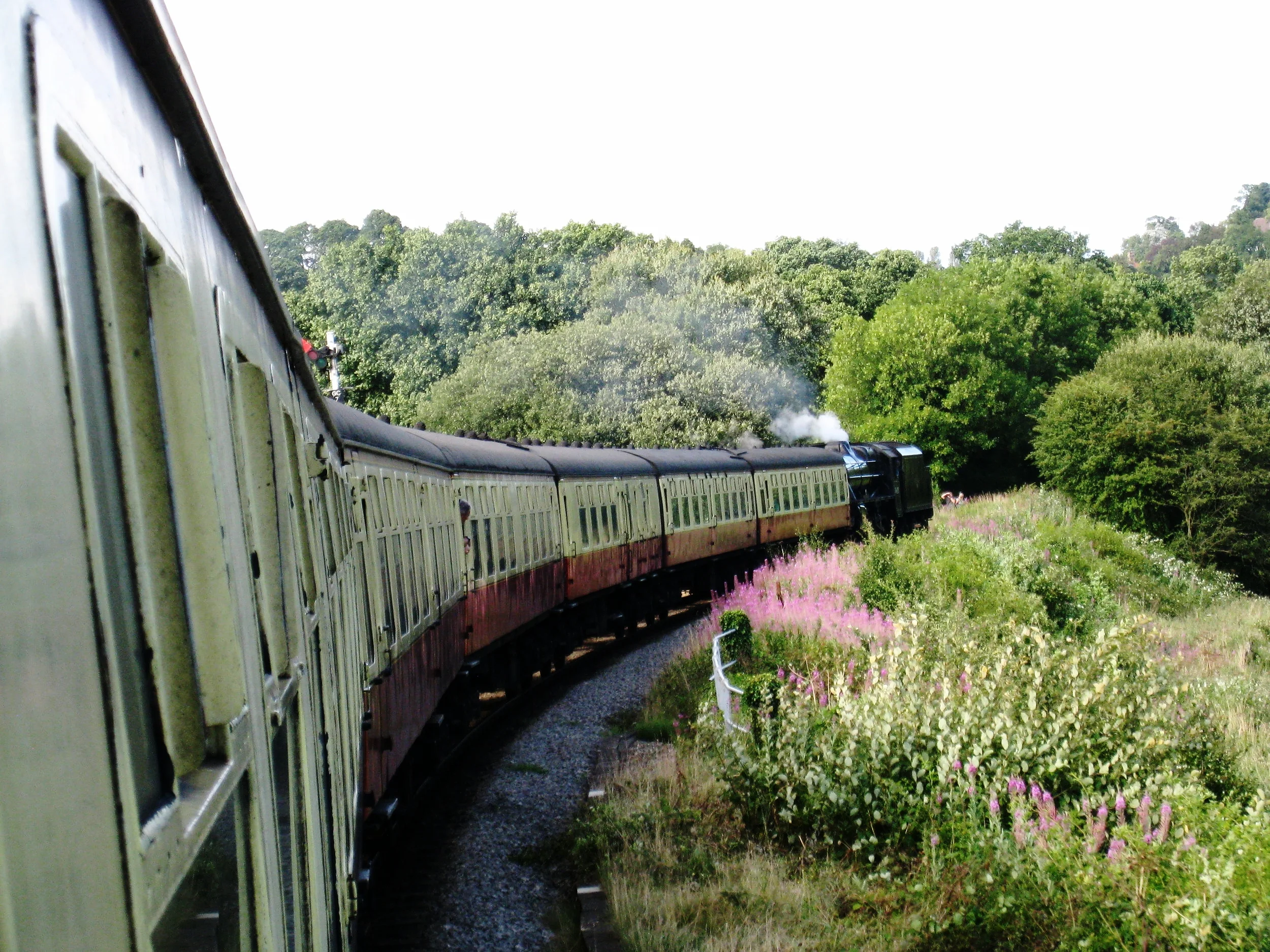  North Yorkshire Moors Railway--The Eric Treacy Locomotive coming down the River Esk 