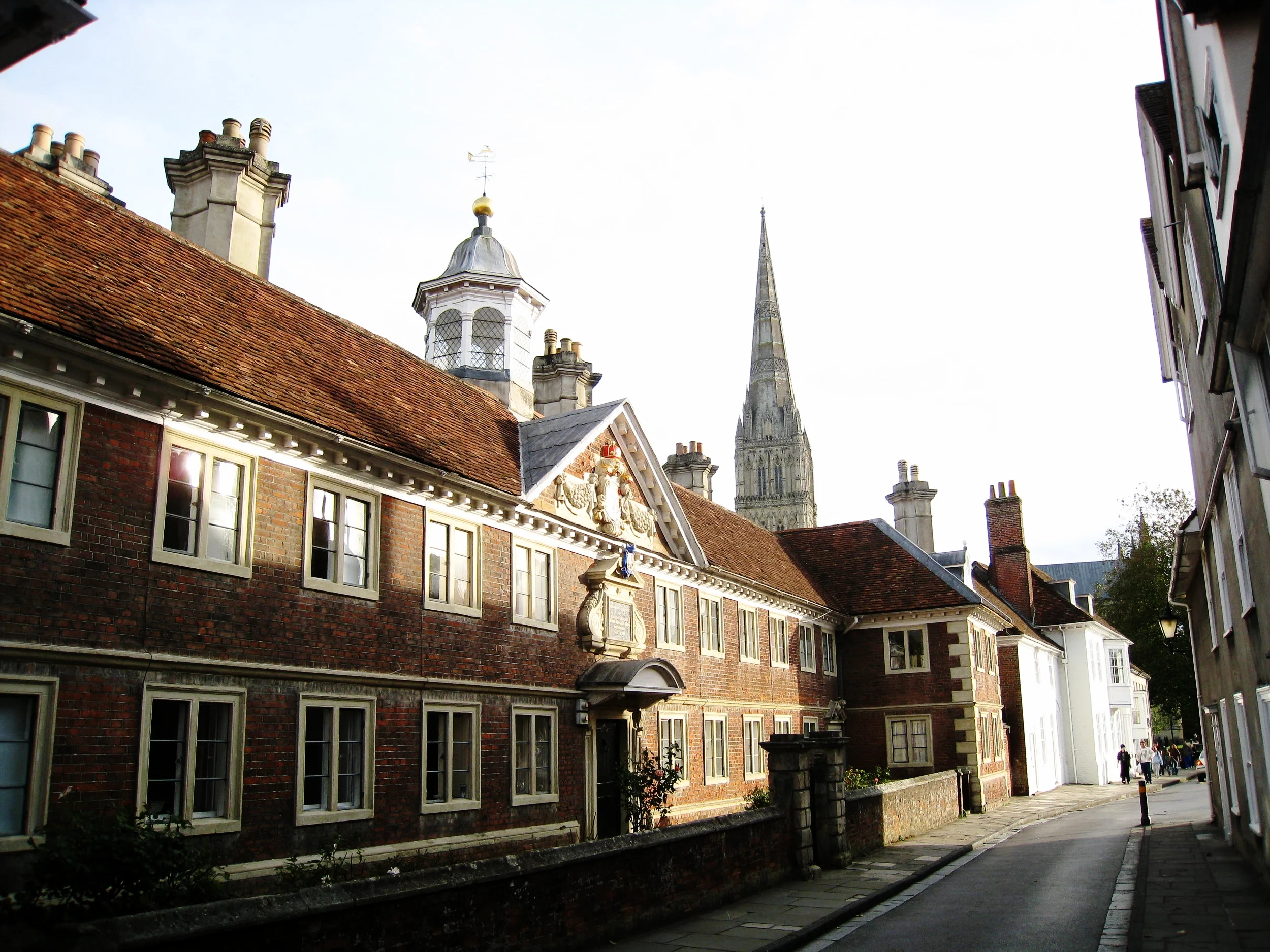  Salisbury--End of High Street with Cathedral spire 