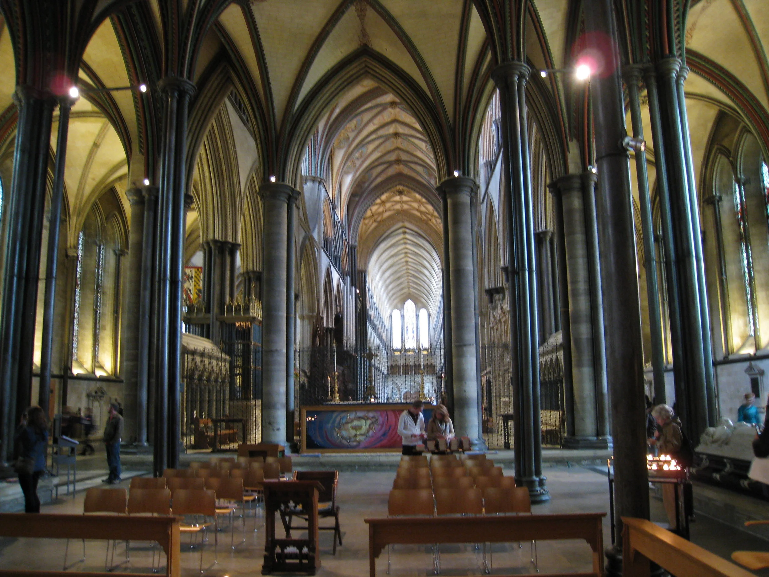  Salisbury--Inside the Cathedral, looking towards back 