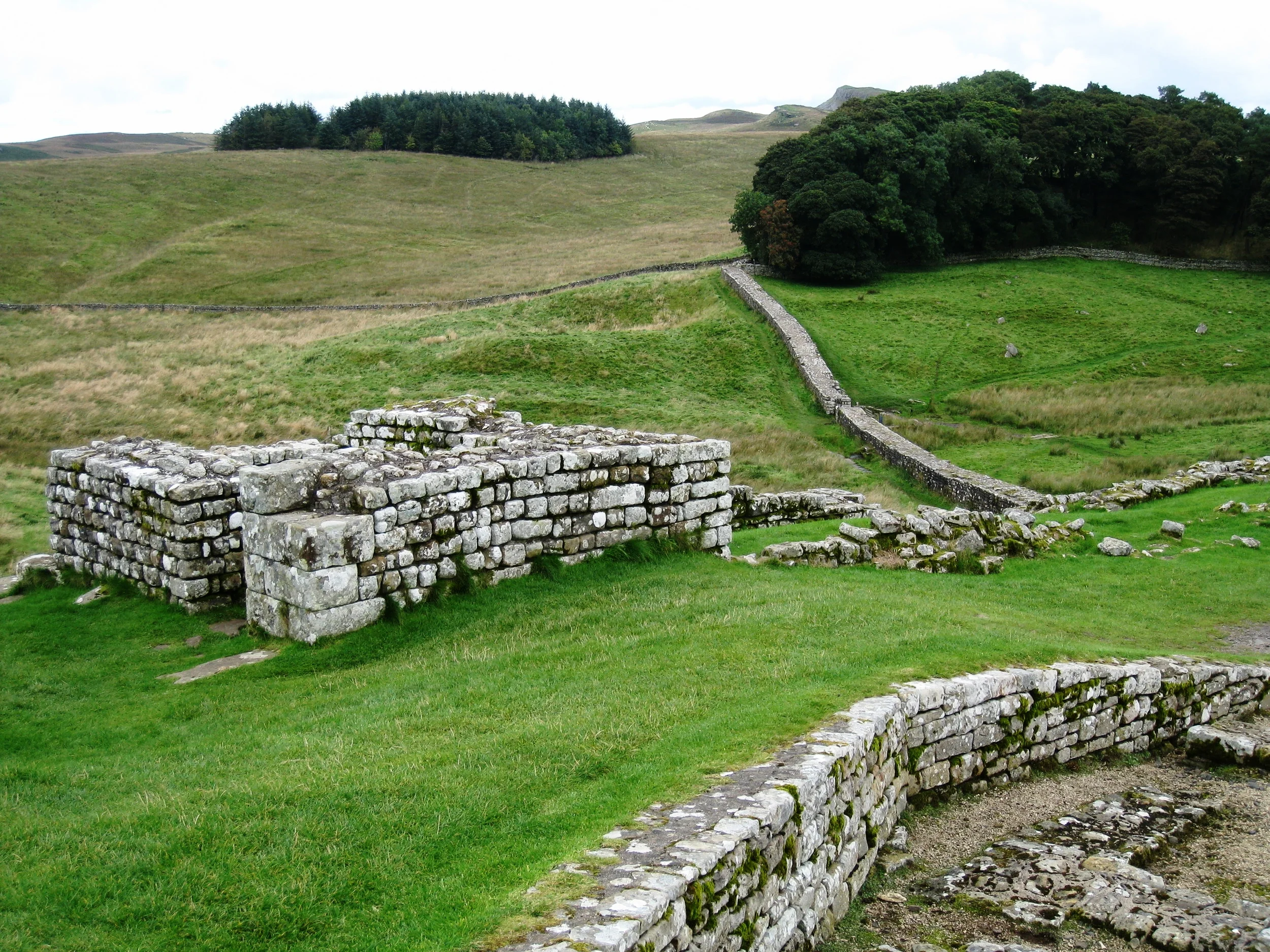  Hadrian's Wall--Roman Fort Ruins and the Wall 