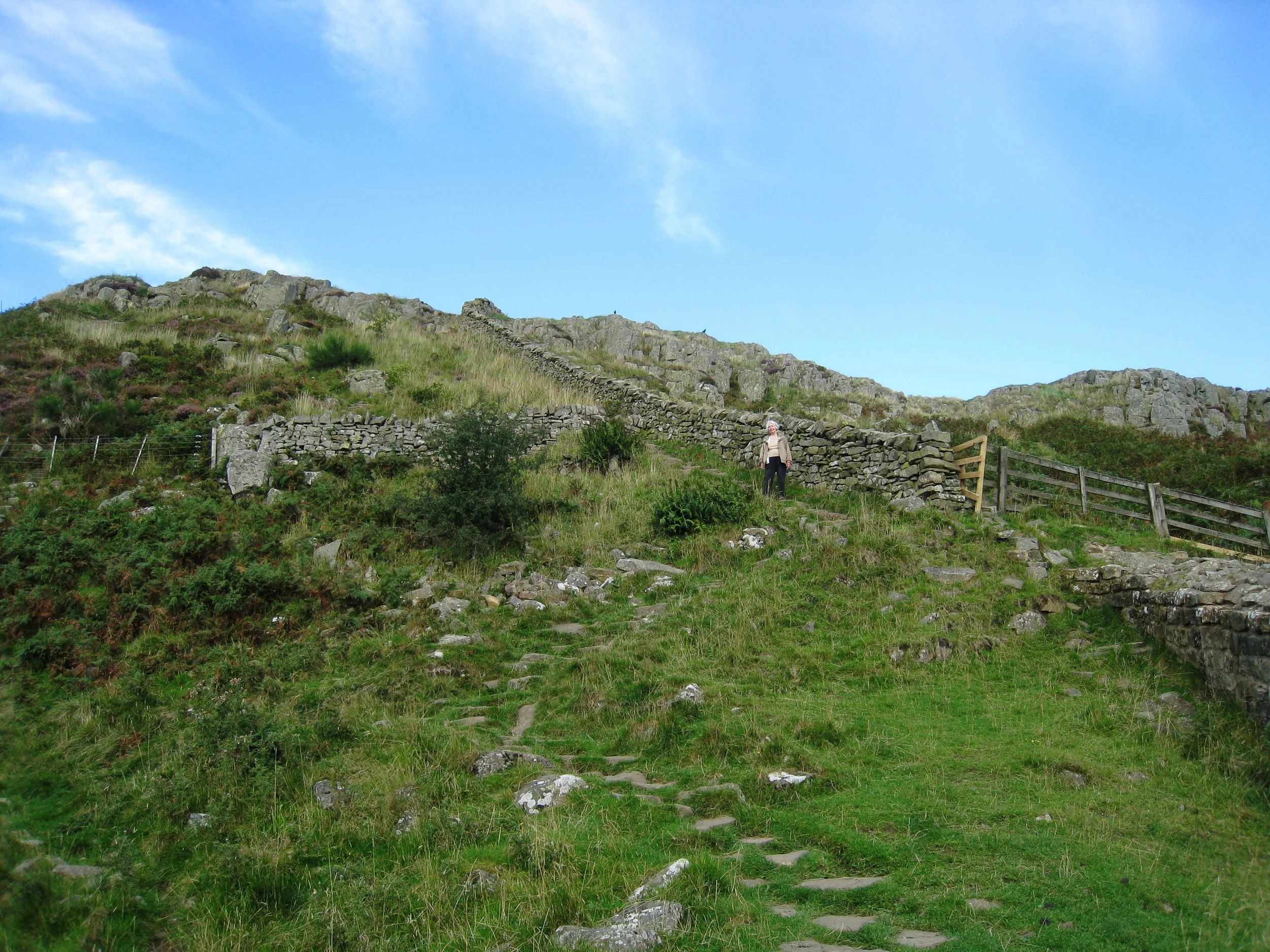  Hadrian's Wall--At the Steel Rig with Carrol coming down the bluff 