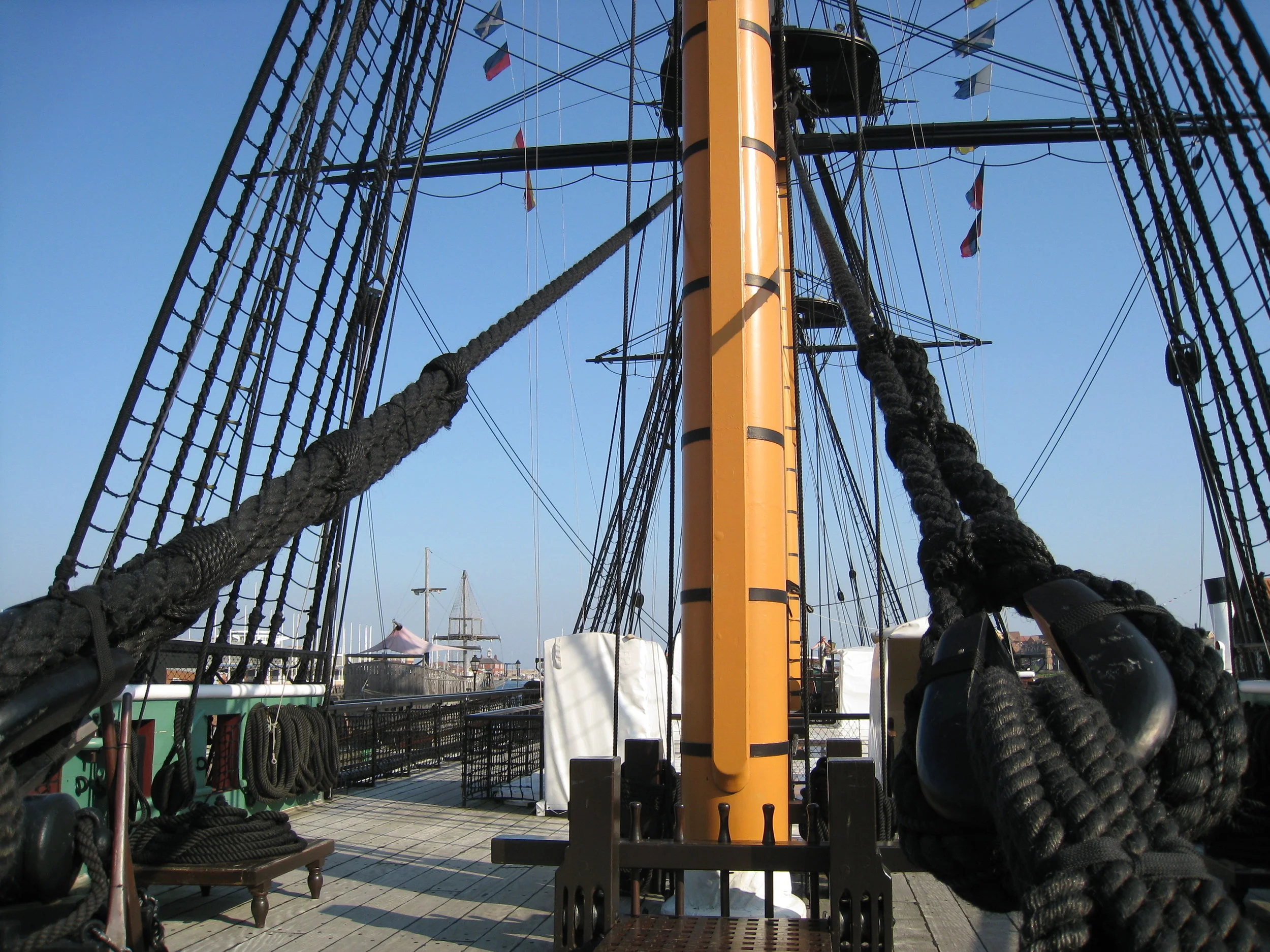 Hartlepool--The Trincomalee--Fully restored warship--Stays from front of ship to mainsail 