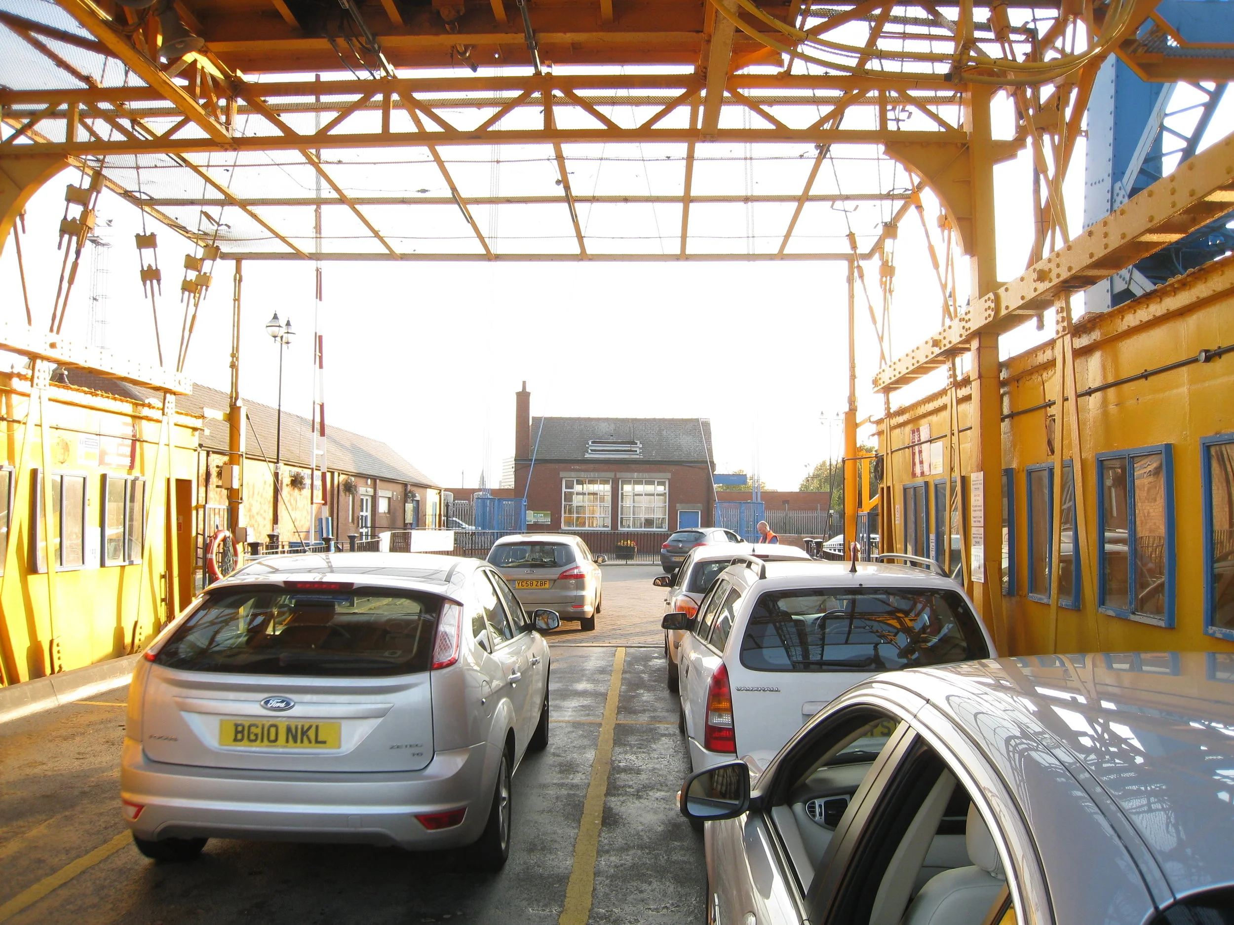 Middlesbrough--On theTransporter Bridge, unloading 