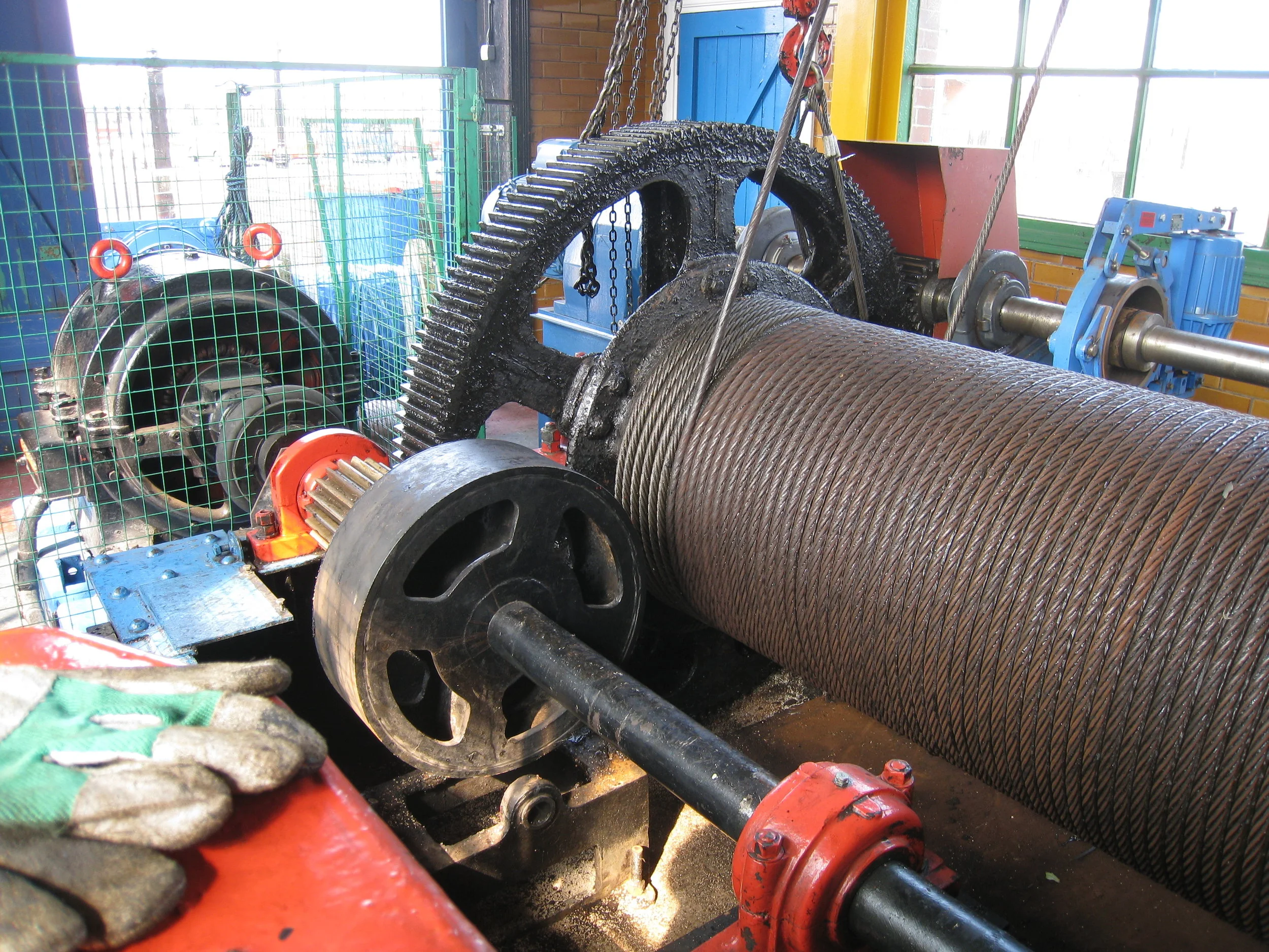  Middlesbrough--Transporter Bridge engine room--cable drum 