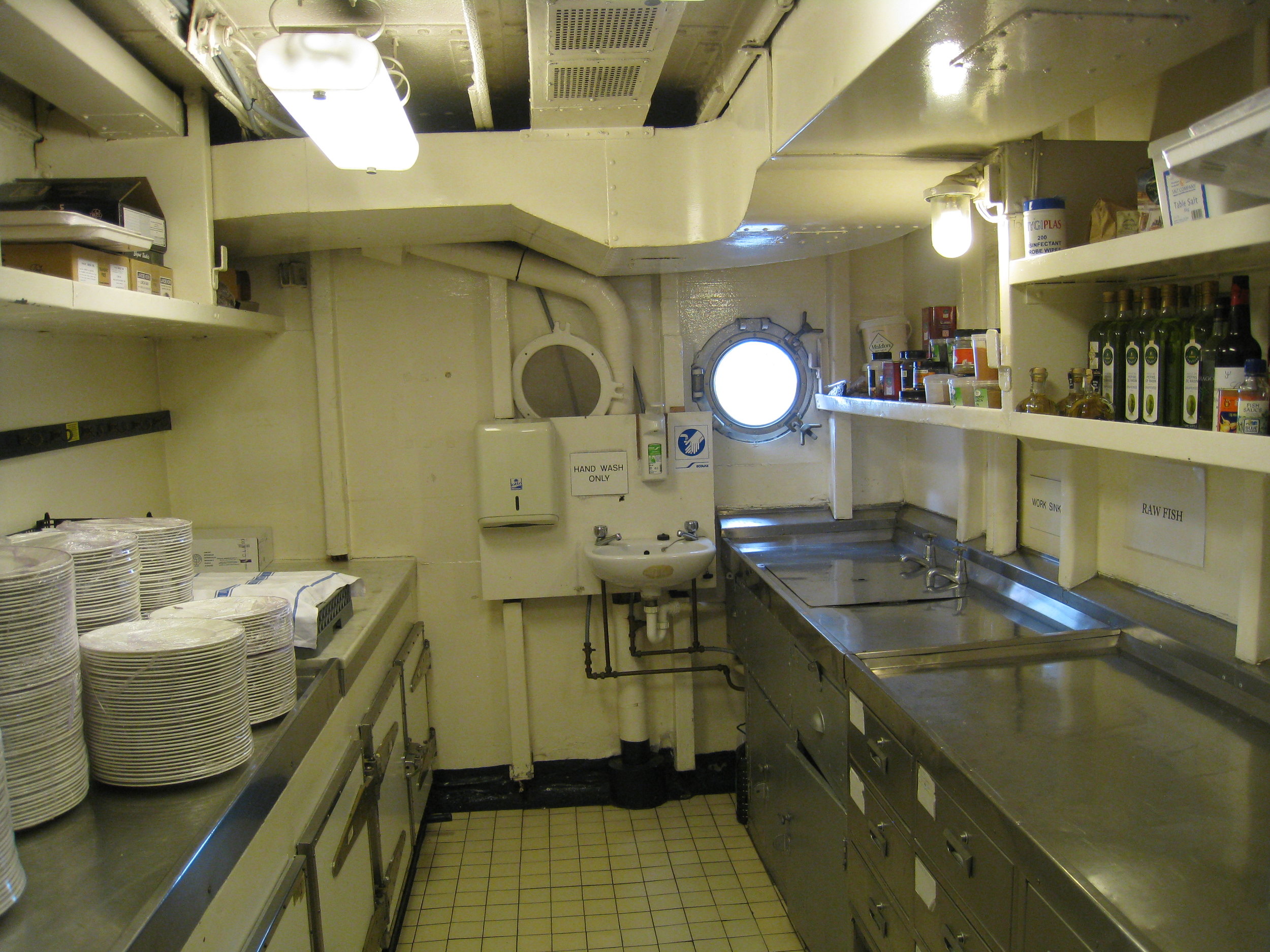  Leith--The Royal Yacht Britannia--Main dishwashing room 