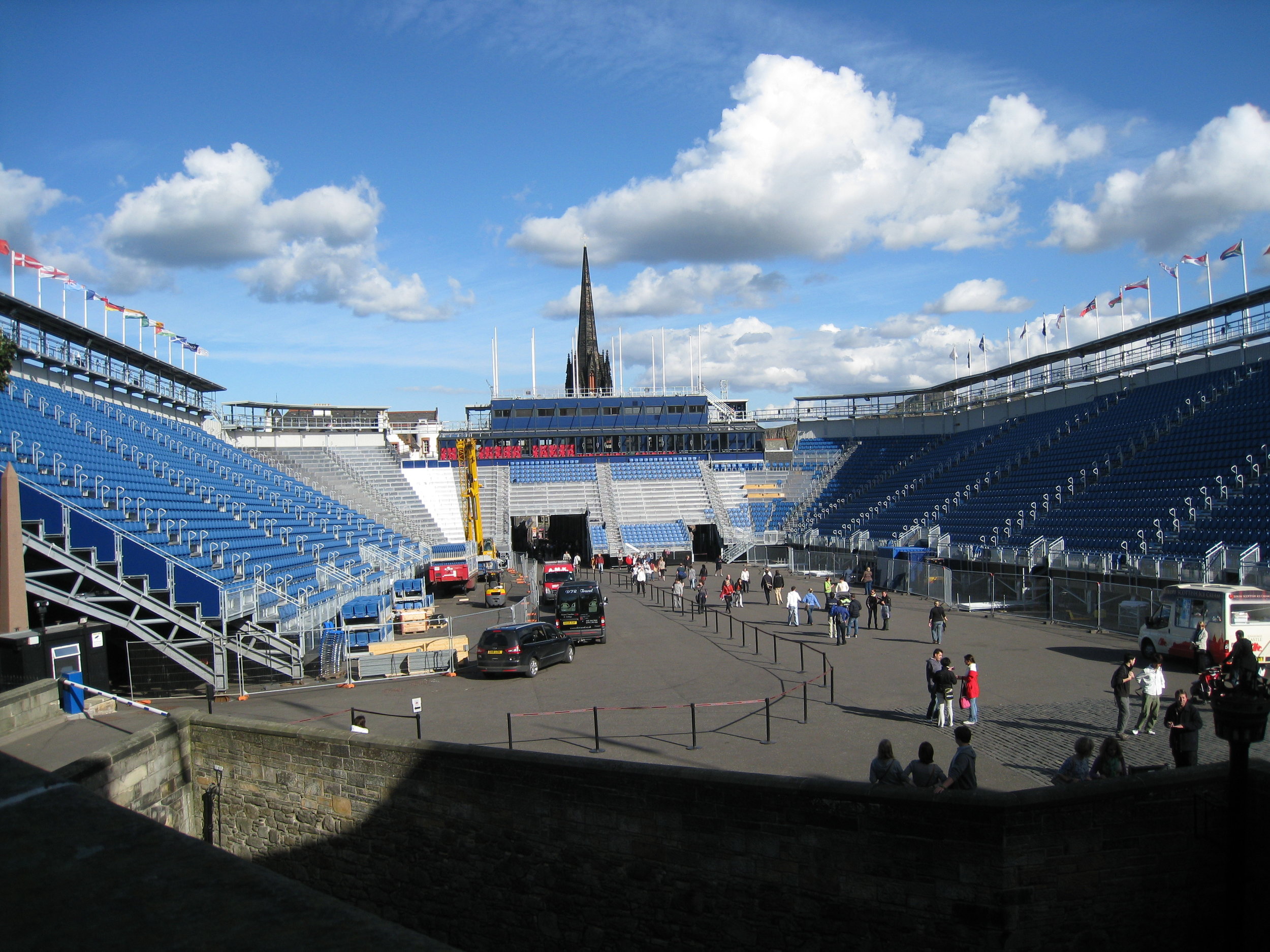  Edinburgh--Festival seating in front of Castle 