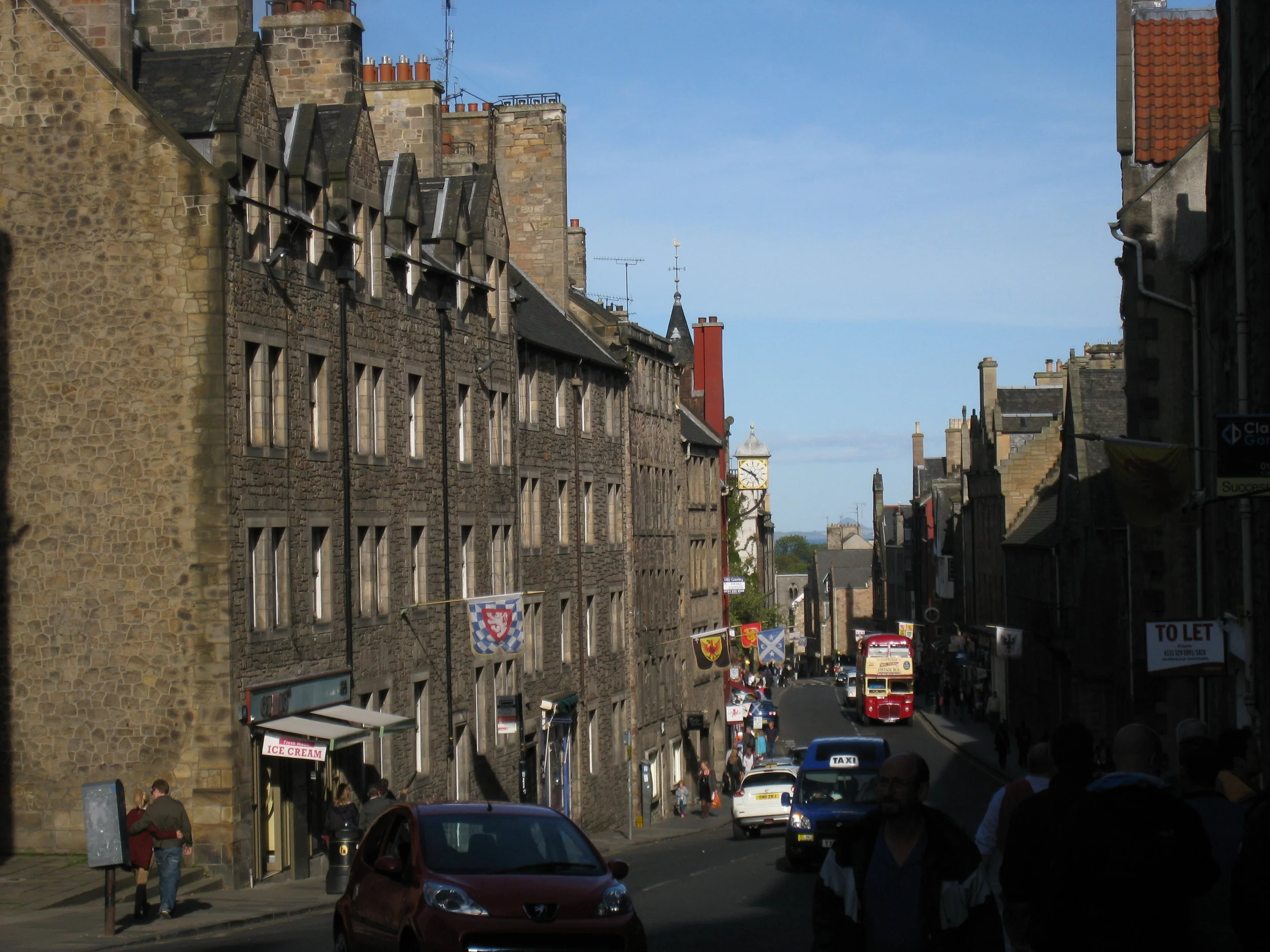  Edinburgh--Royal Mile, Lower section looking east towards Firth of Forth 