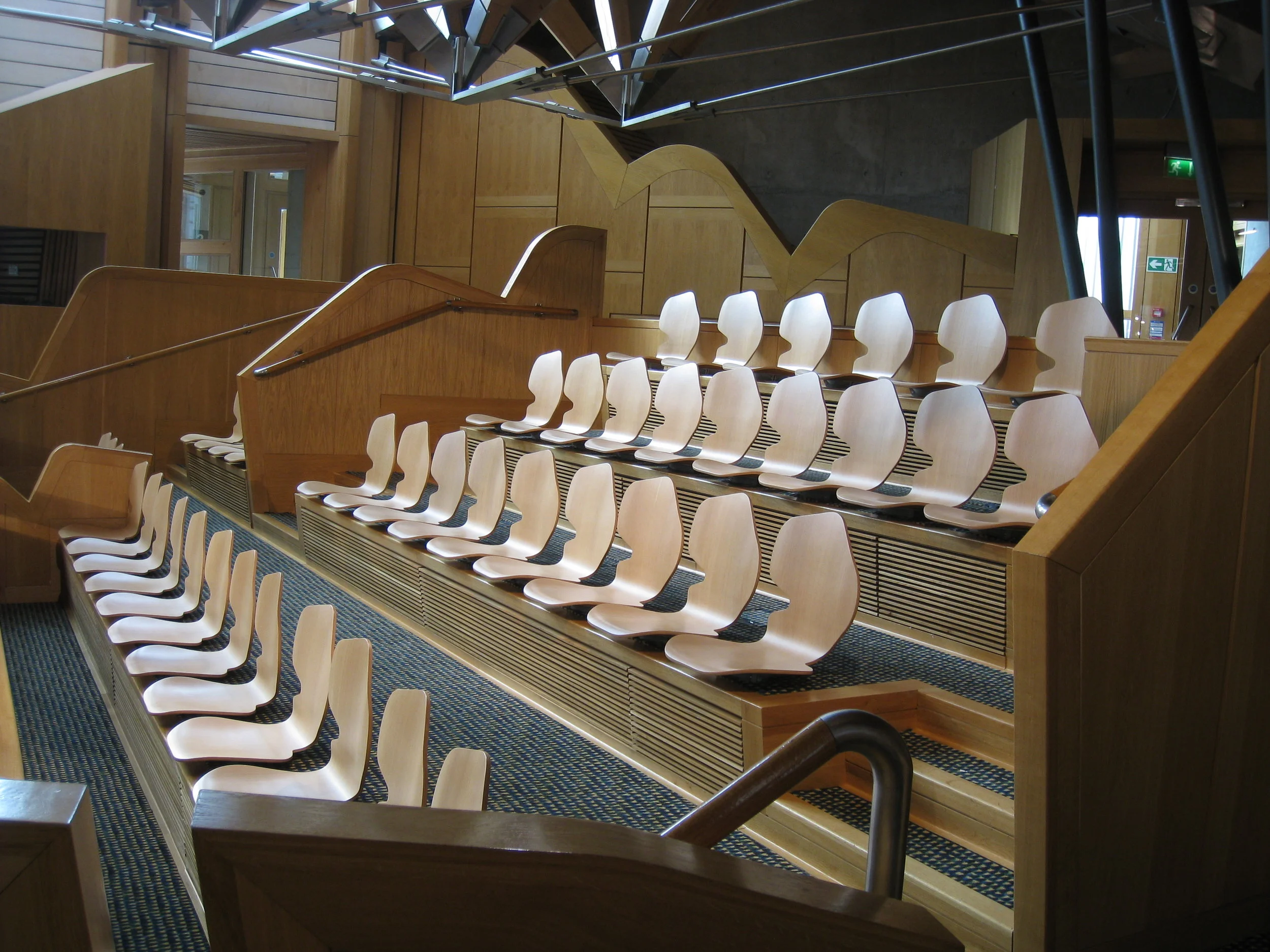  Edinburgh--Scottish Parliment Building--Debating Hall, public seating 