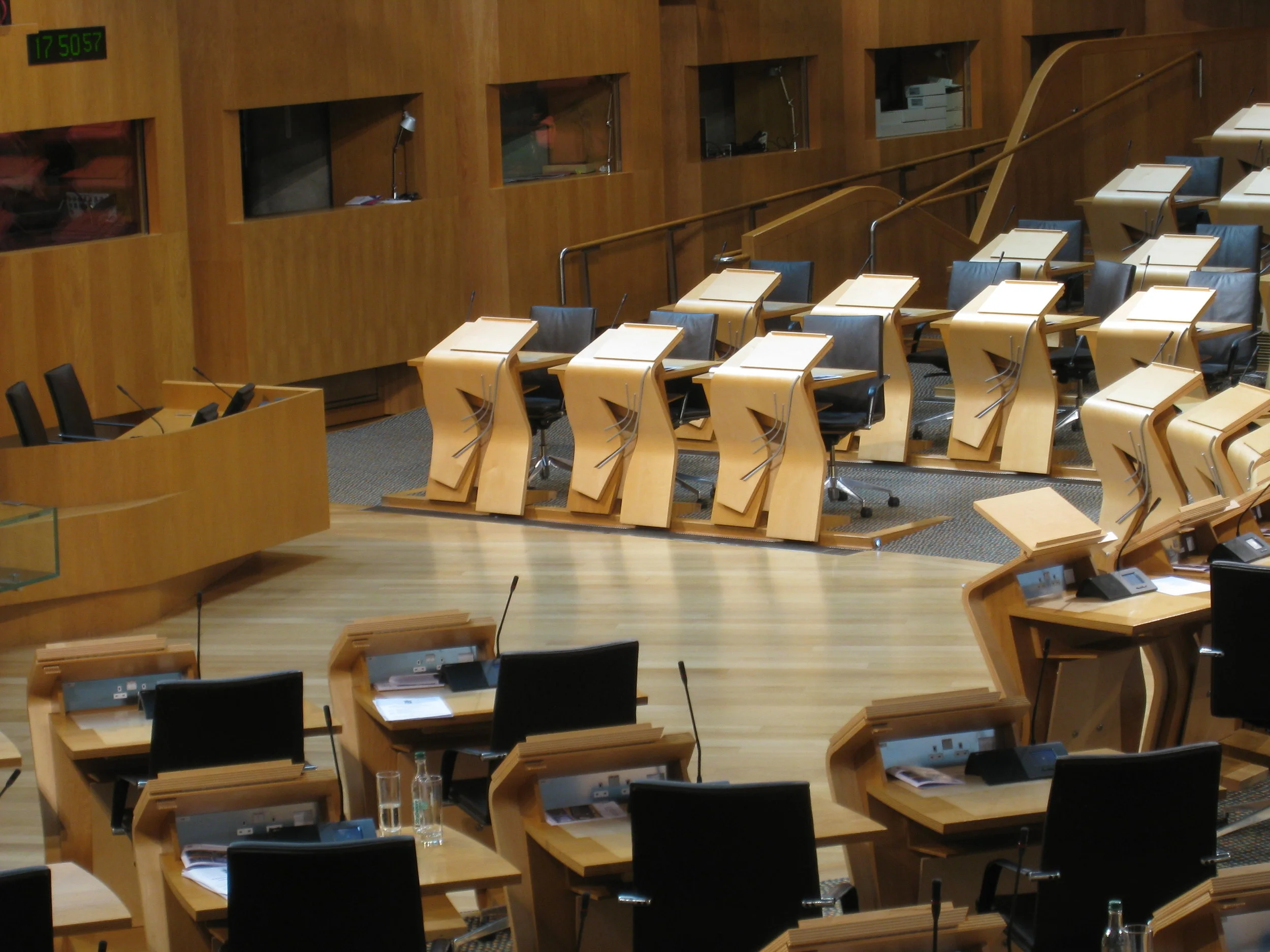  Edinburgh--Scottish Parliment Building--Debating Hall--Members' d 