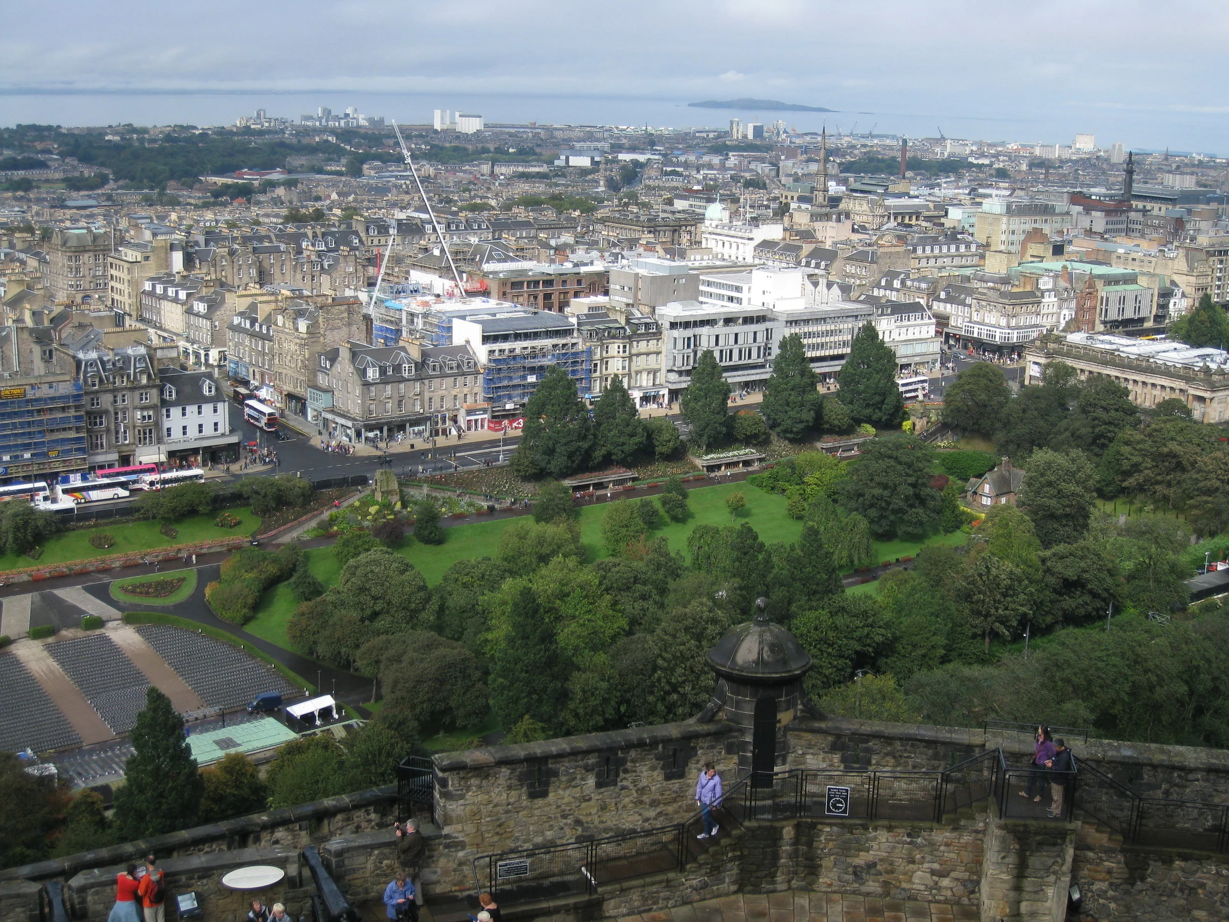  Edinburgh--View from Castle of new town, Firth of Forth 