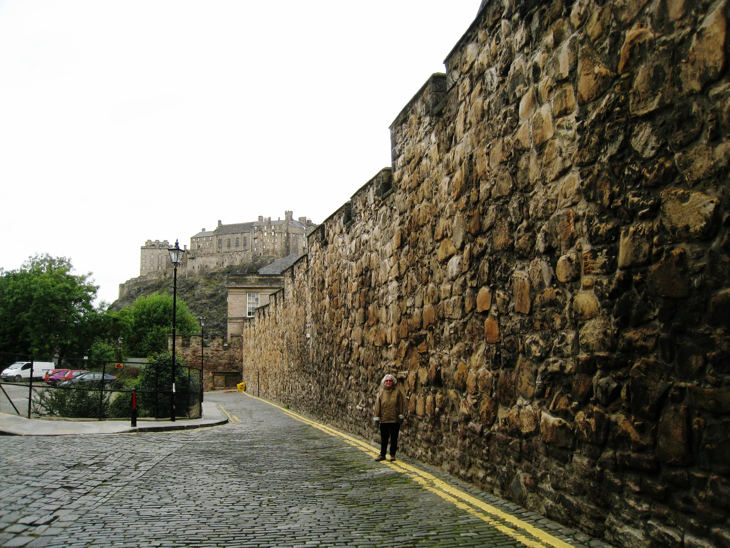  Edinburgh--Old wall near apartment with Carrol Kindel, looking towards Castle 